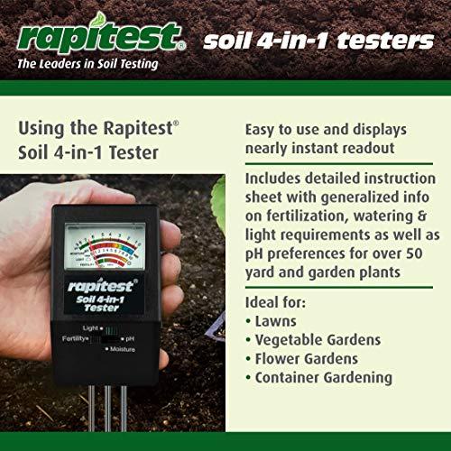 Luster Leaf Luster Leaf 1818 Rapitest 4-in1 Soil pH/Moisture/Fertility/Light Tester, Fertility