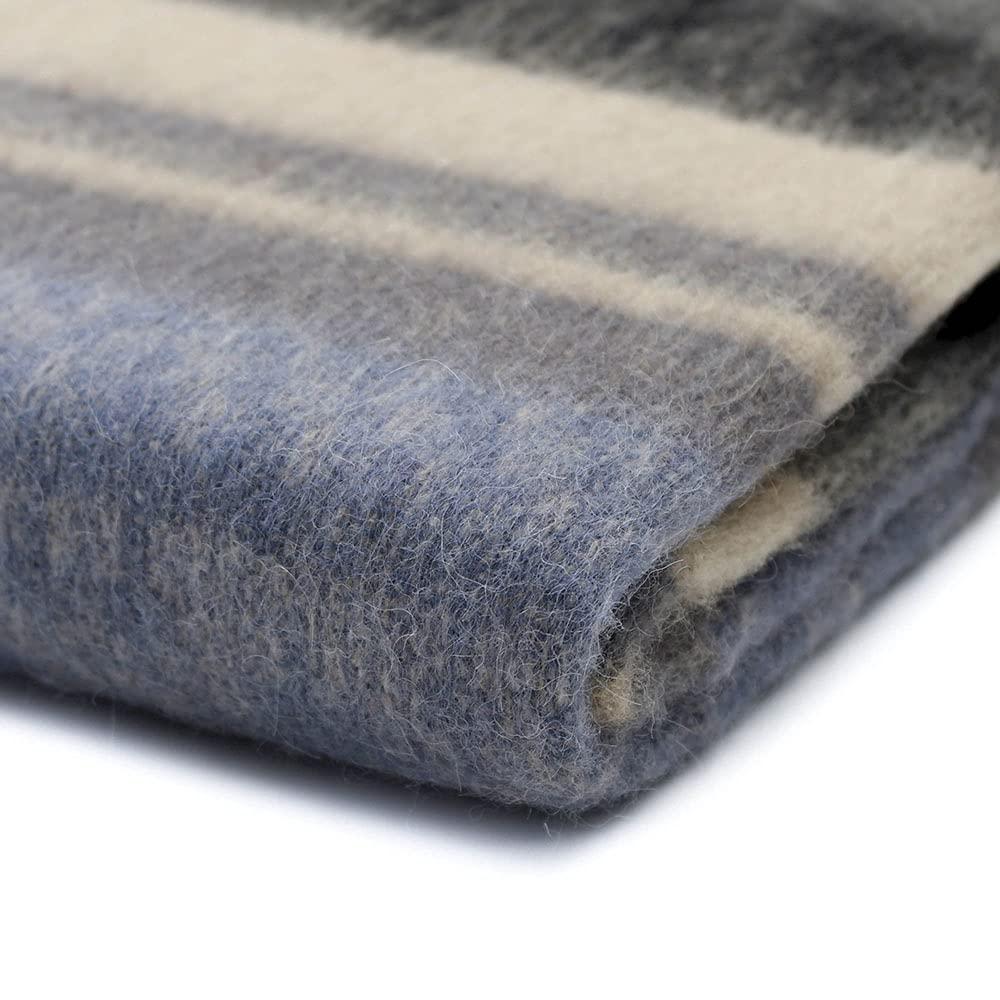 Alpaca Warehouse Alpaca Wool Blanket Throw Cherokee Design for Bed Couch Sofa Soft Warm Peruvian Alpaca Wool Blankets 72\" x 60\" (Combination 11 (Light Blue))