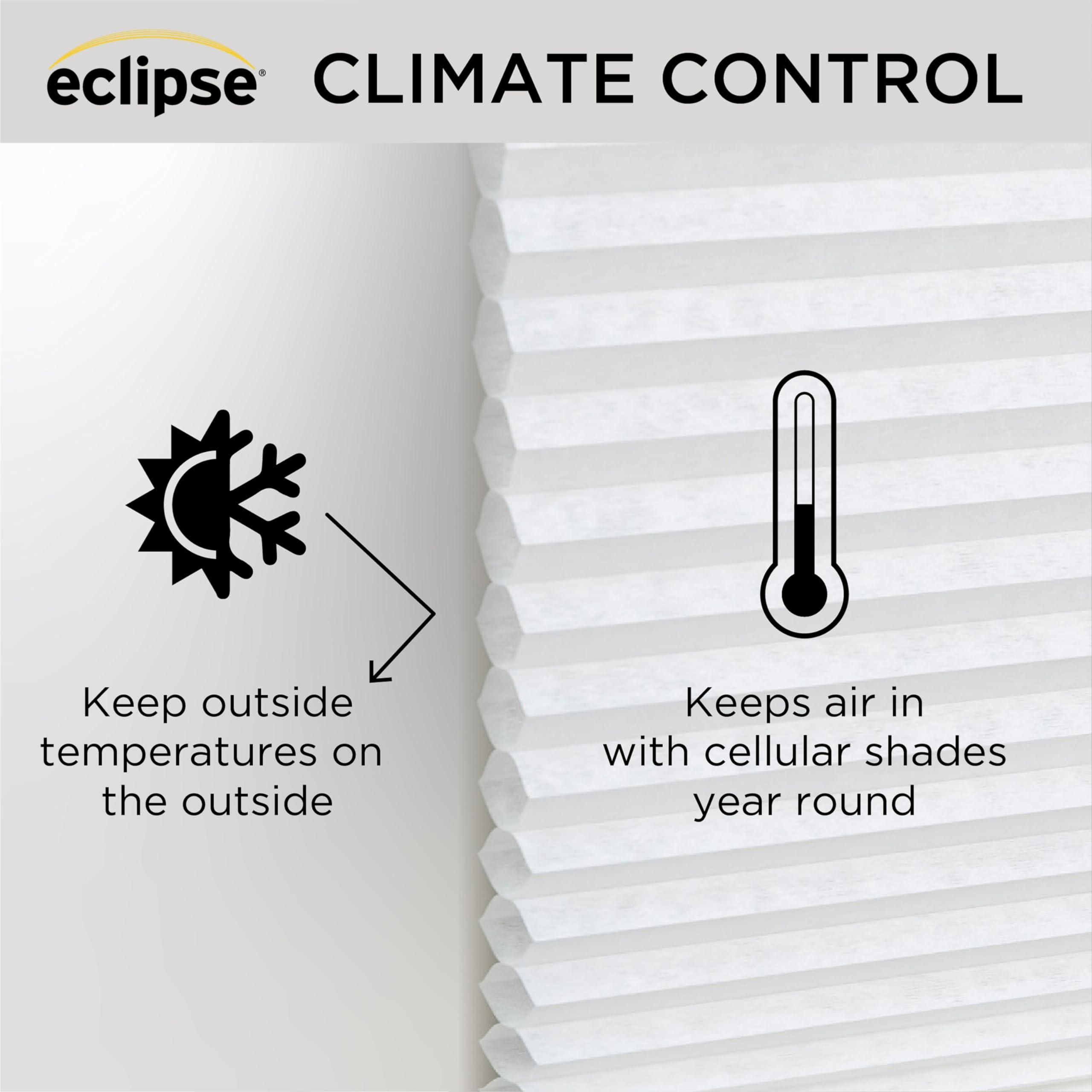 Eclipse Eclipse Blackout Cellular Window Shade - Cordless Honeycomb Shades, Stylish Window Covering, Easy Lift System, Blinds for Windows, Pet & Children-Safe, 31 W x 48 L, Anchor Gray