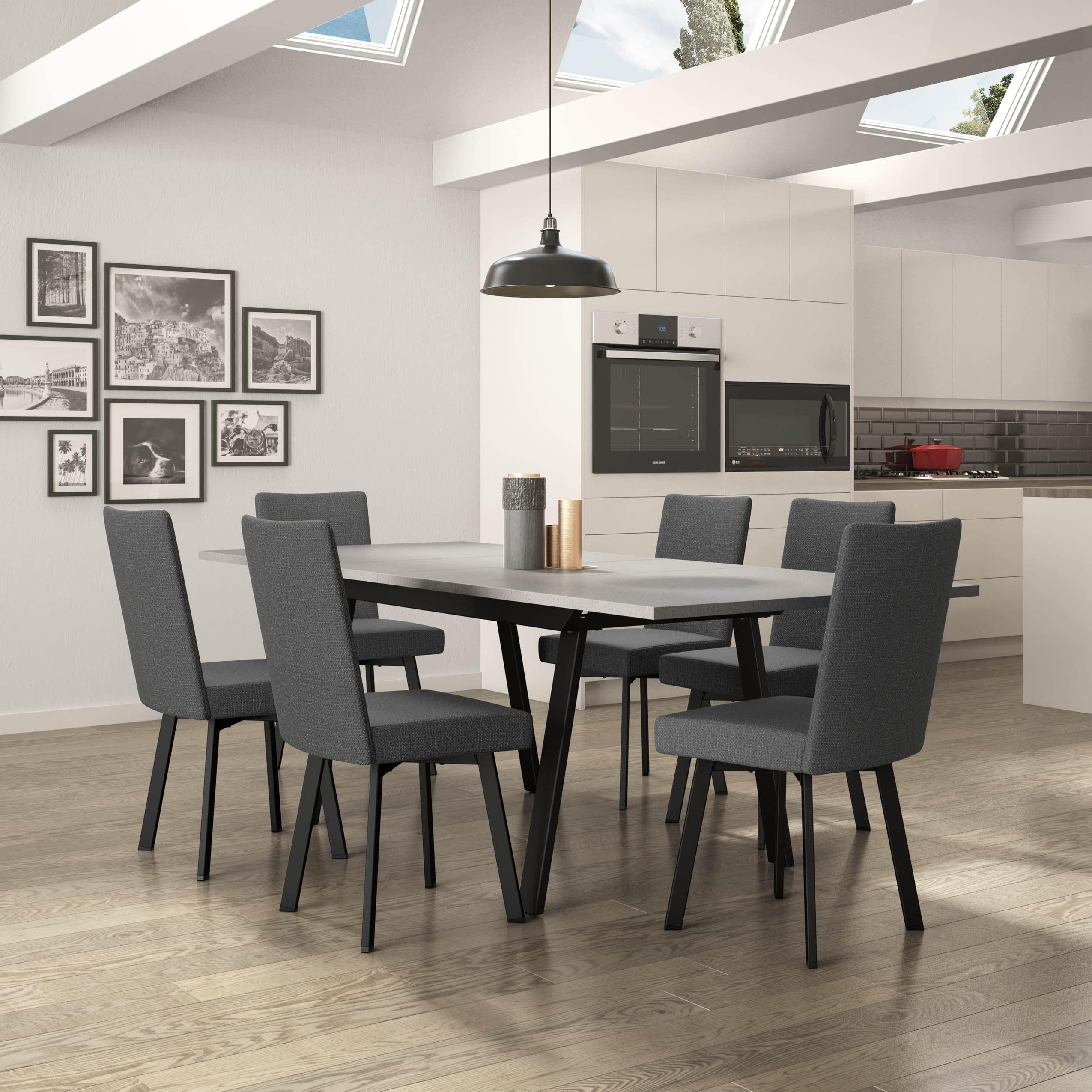 Amisco Amisco Reaves Extendable Dining Table - Concrete TFL/Black Metal