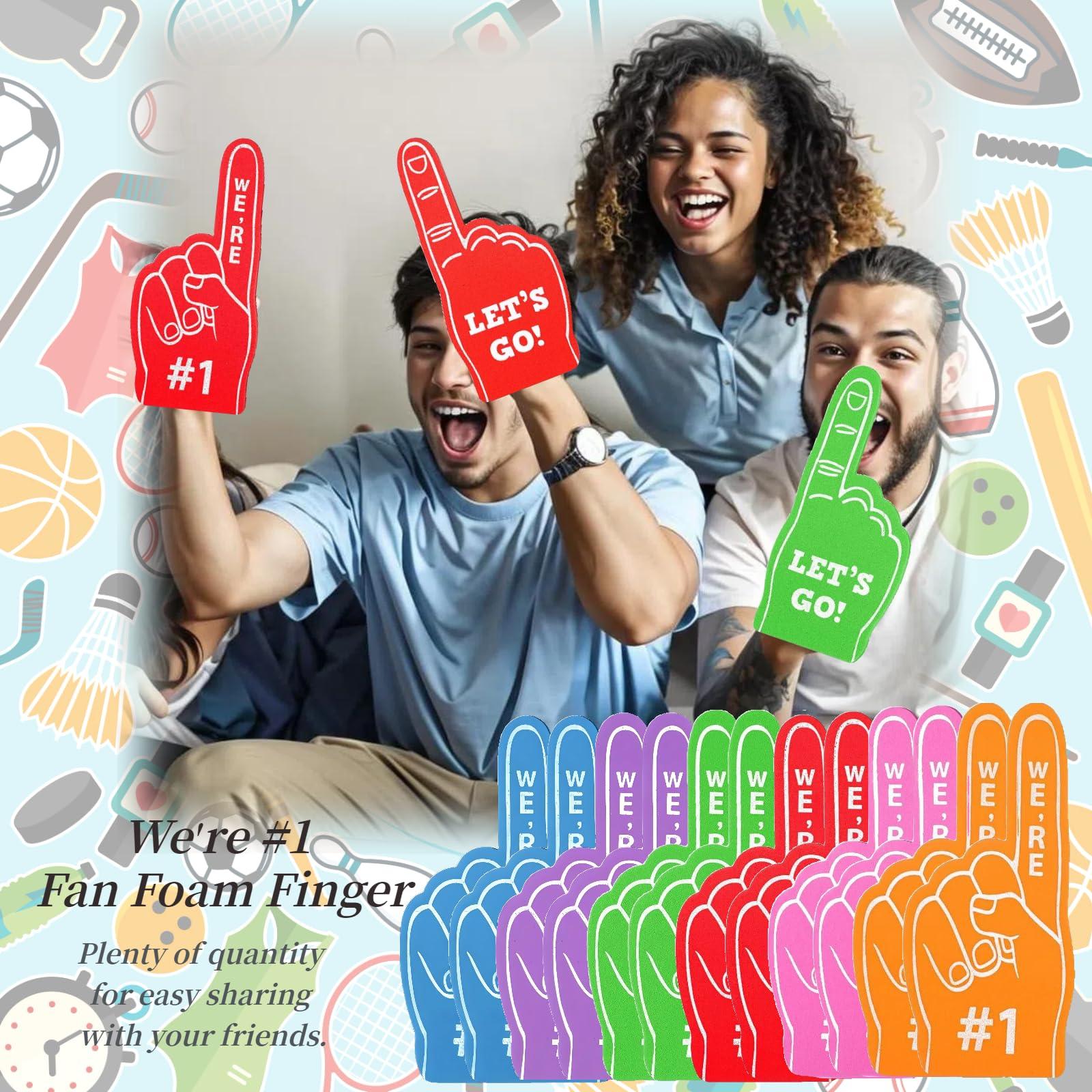 Cansybil Cansybil 20 Pcs Mini Foam Fingers, We\'re Number 1 Finger Foam Fingers,Sports Fan Foam Finger,Cheerleader Foam Hands - Designed for all kinds of sports events, games, schools and stadiums (Blue)