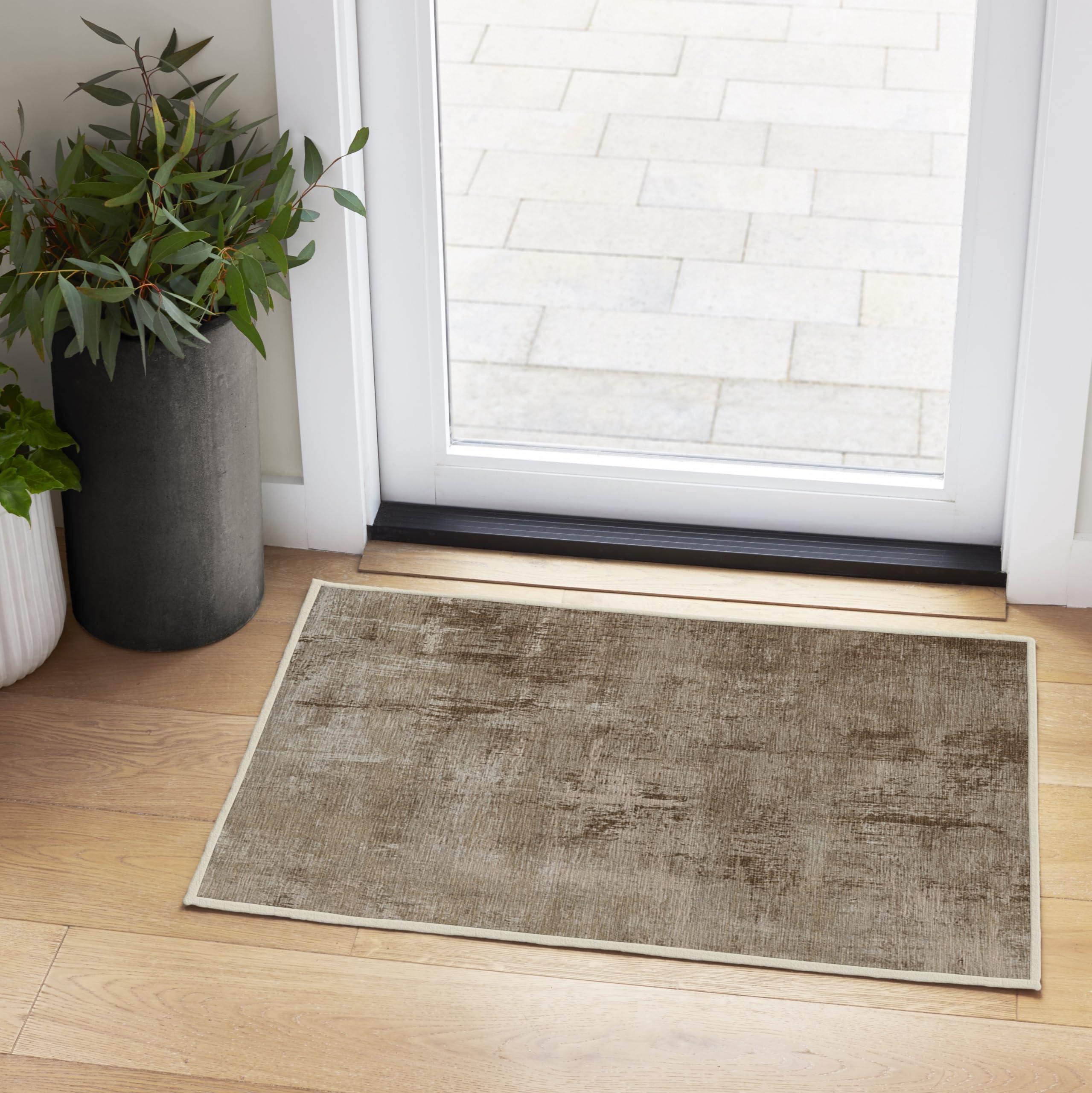 RUGGABLE RUGGABLE Washable 2x3 Area Rug, Impasto Natural, Premium Modern Rugs for Living Room, Bedroom, Kitchen, Office, Classroom with Gripper Non Slip Pad