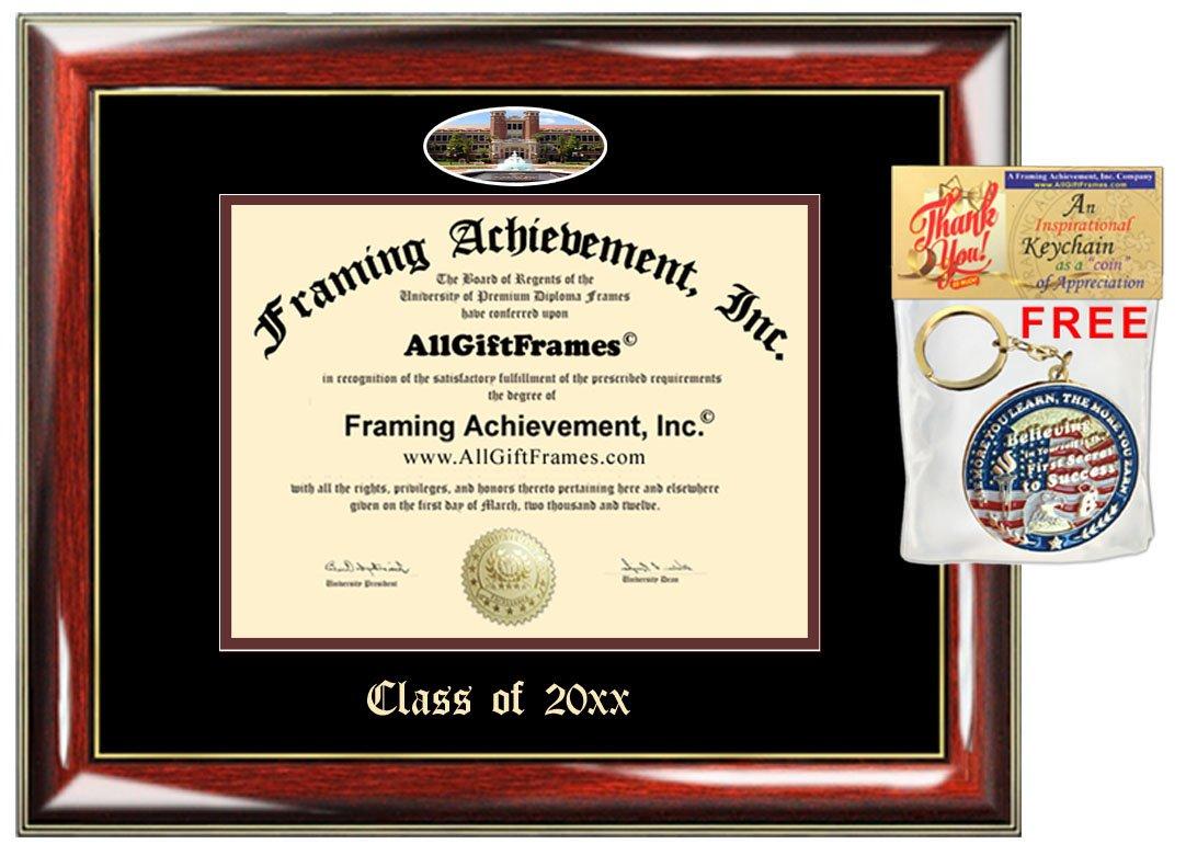 AllGiftFrames AllGiftFrames Custom Diploma Frame Embossed FSU Best Graduation Degree Florida State University Frame Double Mat Campus Fisheye Picture Frame Cheap Degree Certificate Graduate Gift