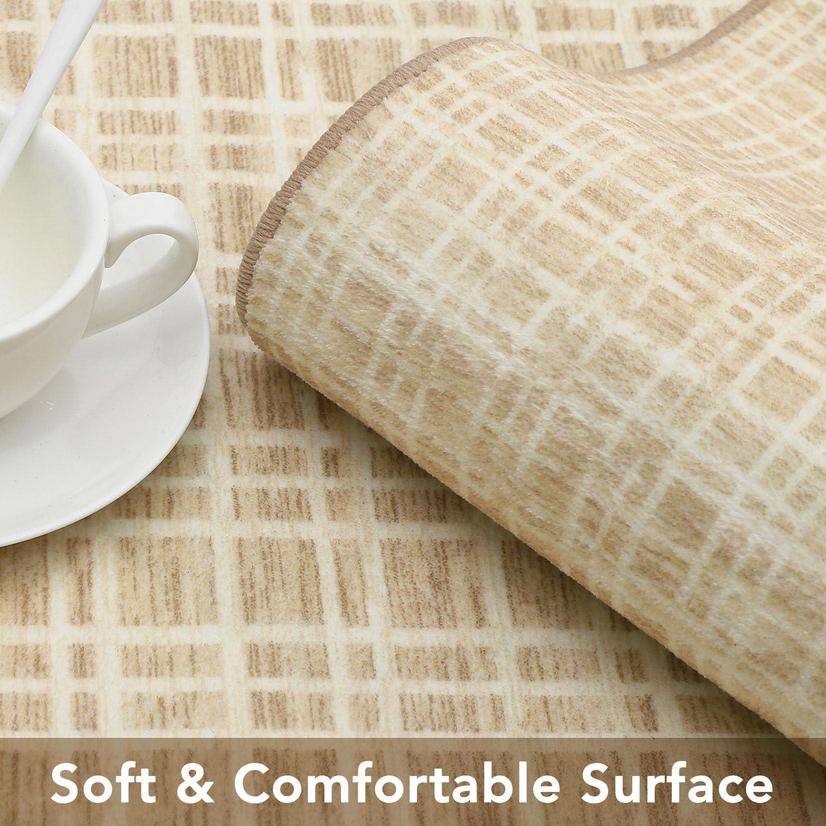 NANAN NANAN Runner Rugs 2x6 Washable Modern Hallway Rug Non Slip Checkered Rugs for Entryway Bedroom Entrance Laundry Bathroom Low Pile Plaid Living Room Rug Non Slip Farmhouse Area Rug Yellow