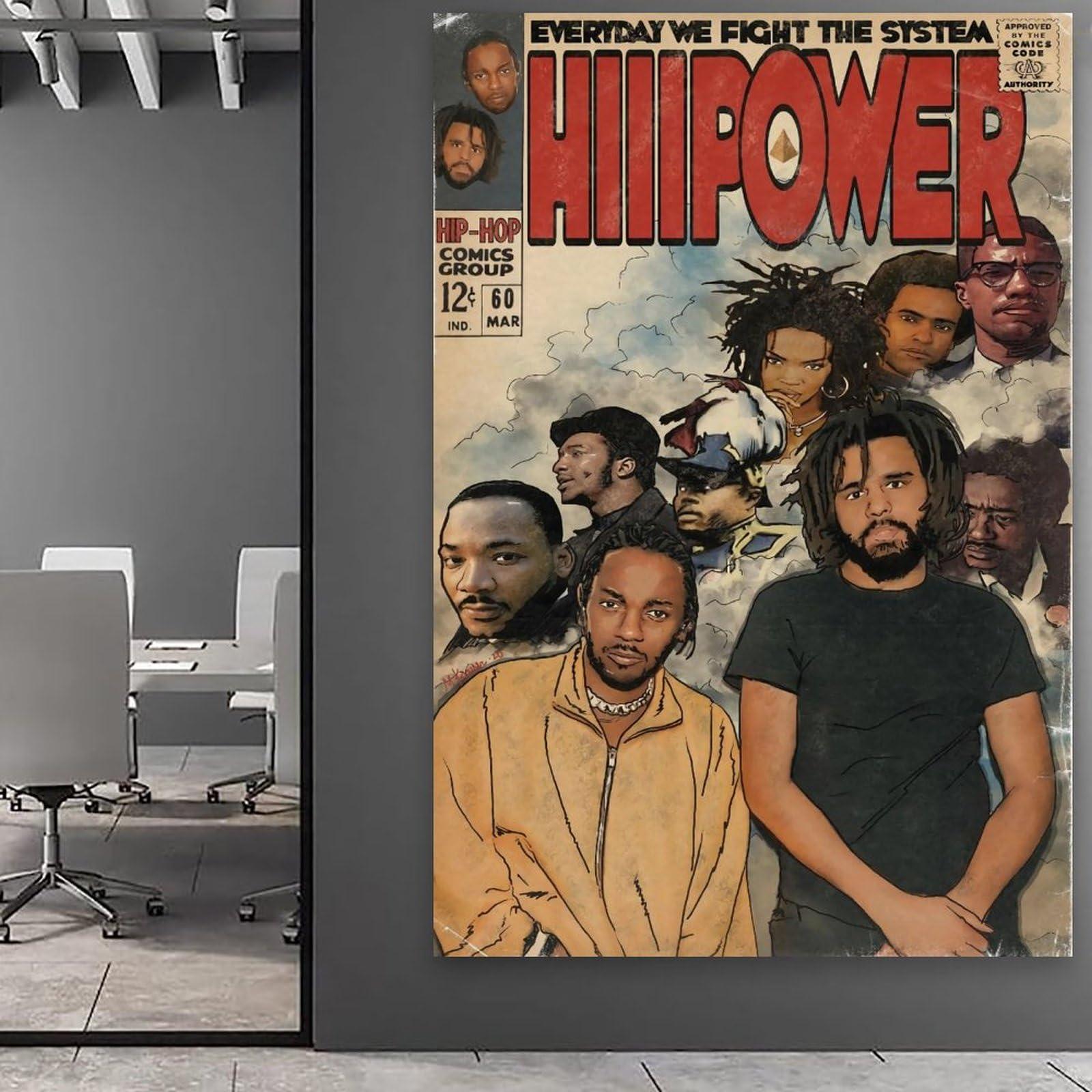 TAICI TAICI Kendrick Poster Lamar J Cole Poster Hiiipower Music Album Poster for Room Aesthetic Canvas Wall Art Bedroom Decor 16x24inch(40x60cm)