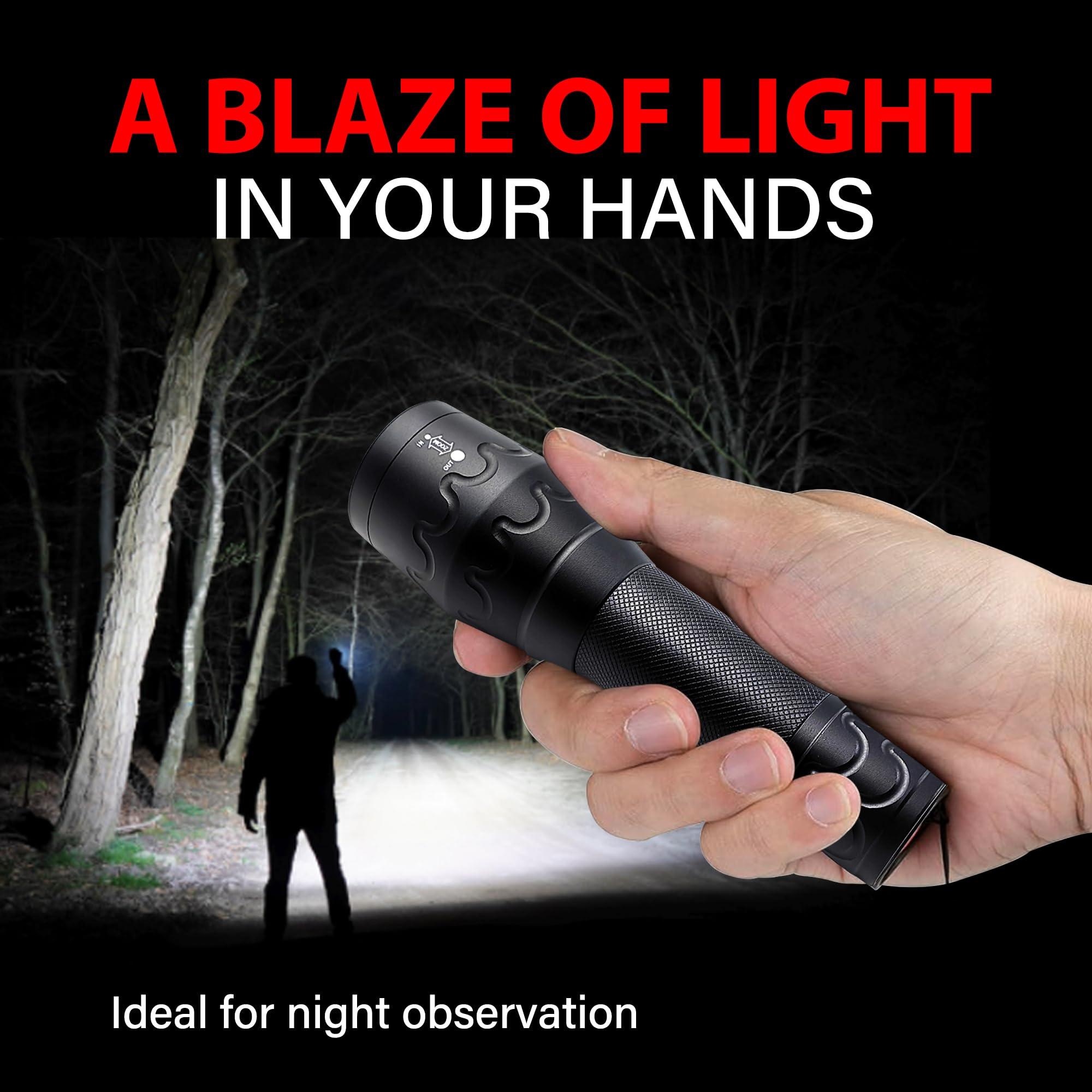 TotaLohan TotaLohan Military Grade Single Mode 3000 Lumens Tactical LED Waterproof Handheld Flashlight,2-Pack
