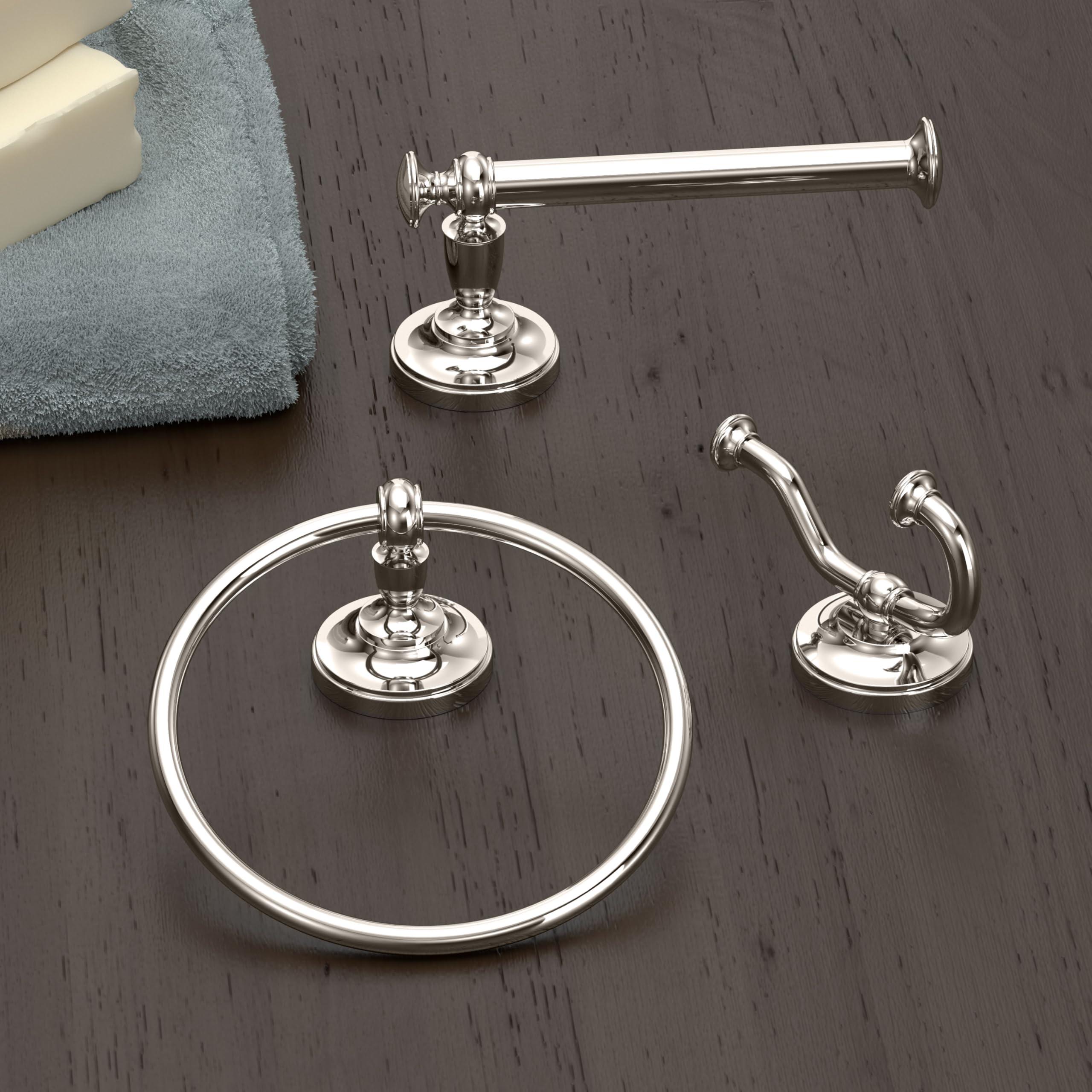 Gatco Gatco 4123 Tavern Toilet Paper Holder, Polished Nickel / Wall Mounted Euro Style Toilet Tissue Holder, Zinc