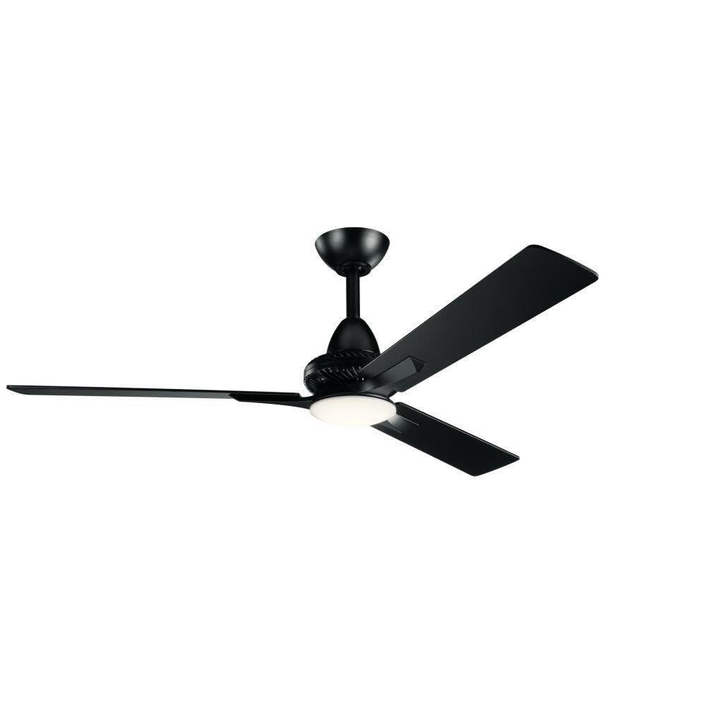 Kichler Kichler 300031SBK Kosmus 52'' Ceiling Fan with LED Lights & Remote Control, Satin Black