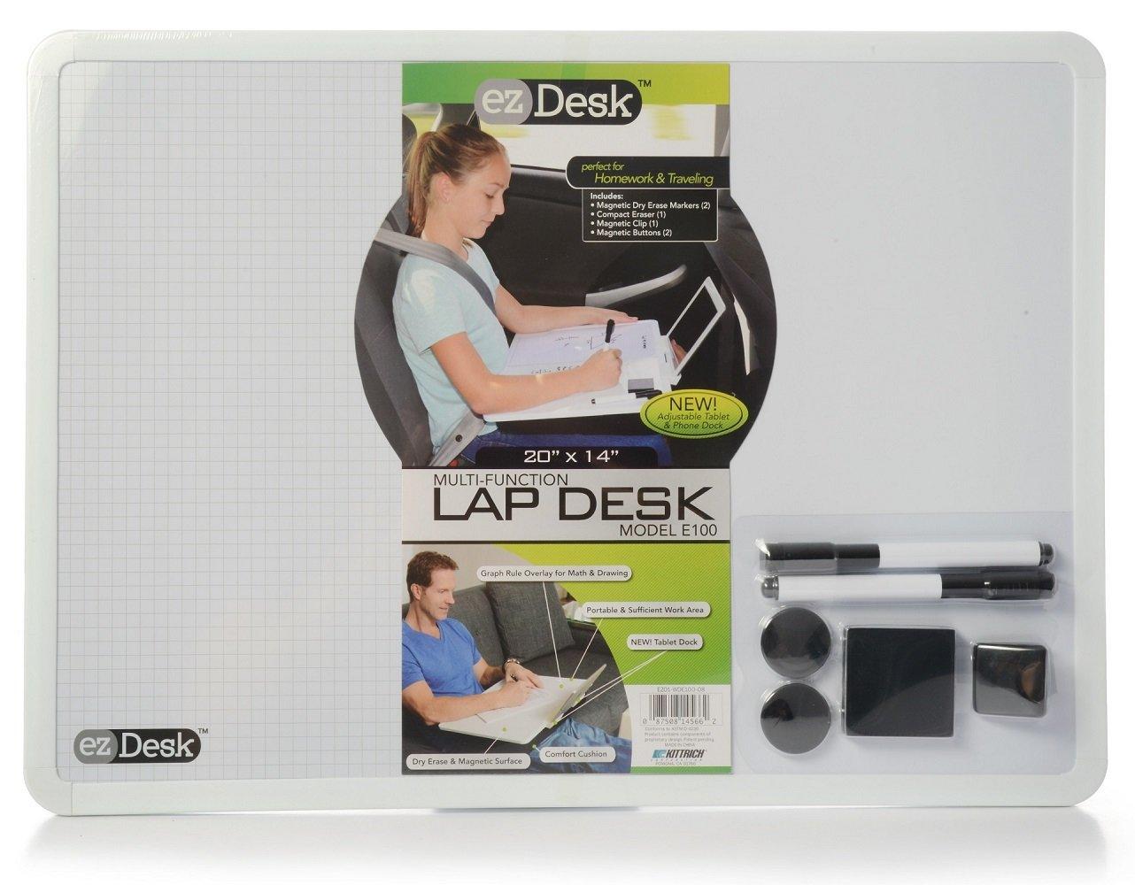 Kittrich Corporation Fun Express EZDesk Magnetic Dry Erase Lap Desk with Graph Ruling, Tablet Dock and Accessories
