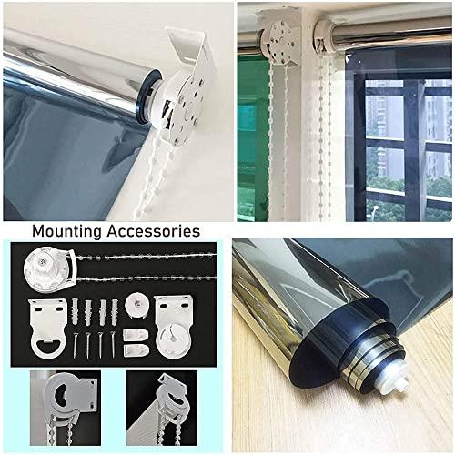 WAHHWF Reflective Window Roller Shade One Way Mirror, Sun Blocking Anti-UV Heat Reducing Roll Up Blinds for Home/Office, 33.4 37.4 41.3 45.2 49.2 53 57 61 inch Wide (Size : 115cmx260cm(45.2"x102.3"))