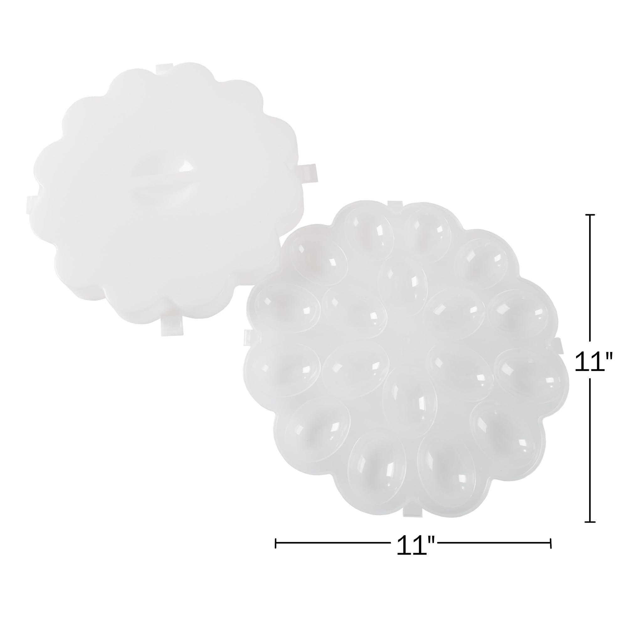 Chef Buddy Chef Buddy Food Storage Deviled Lid Platters Hold 18 Egg Container for Refrigerator or Carrying to Parties by Classic Cuisine, 1.875x10.875x10.875, Clear
