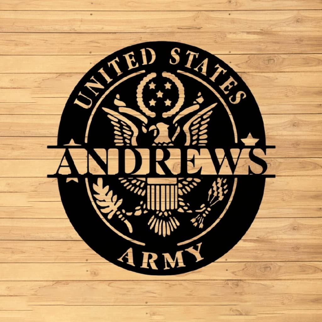 VVEDESIGN VVEDesign Custom Army Metal Wall Sign - Personalized Army Wall Art - Housewarming Gift - Metal Home Decor - Indoor Sign