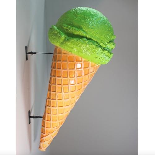 The King\'s Bay Wall Mounted Lime Sherbet Ice Cream Cone for Advertising