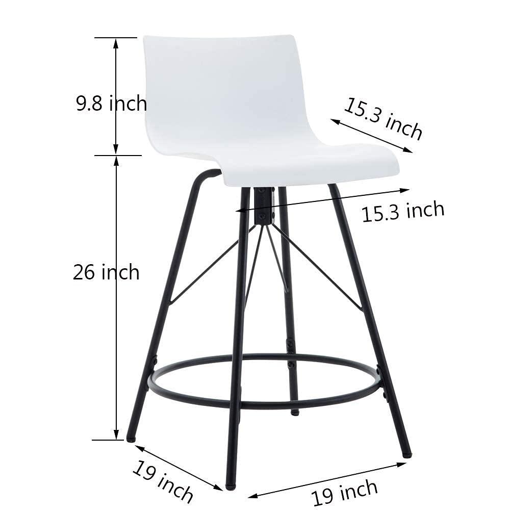 Changjie Furniture Changjie Furniture Swivel Bar Stools Set of 4 Counter Height Stools Modern Side Chairs Pub Chairs for Kitchen 26 inch, White