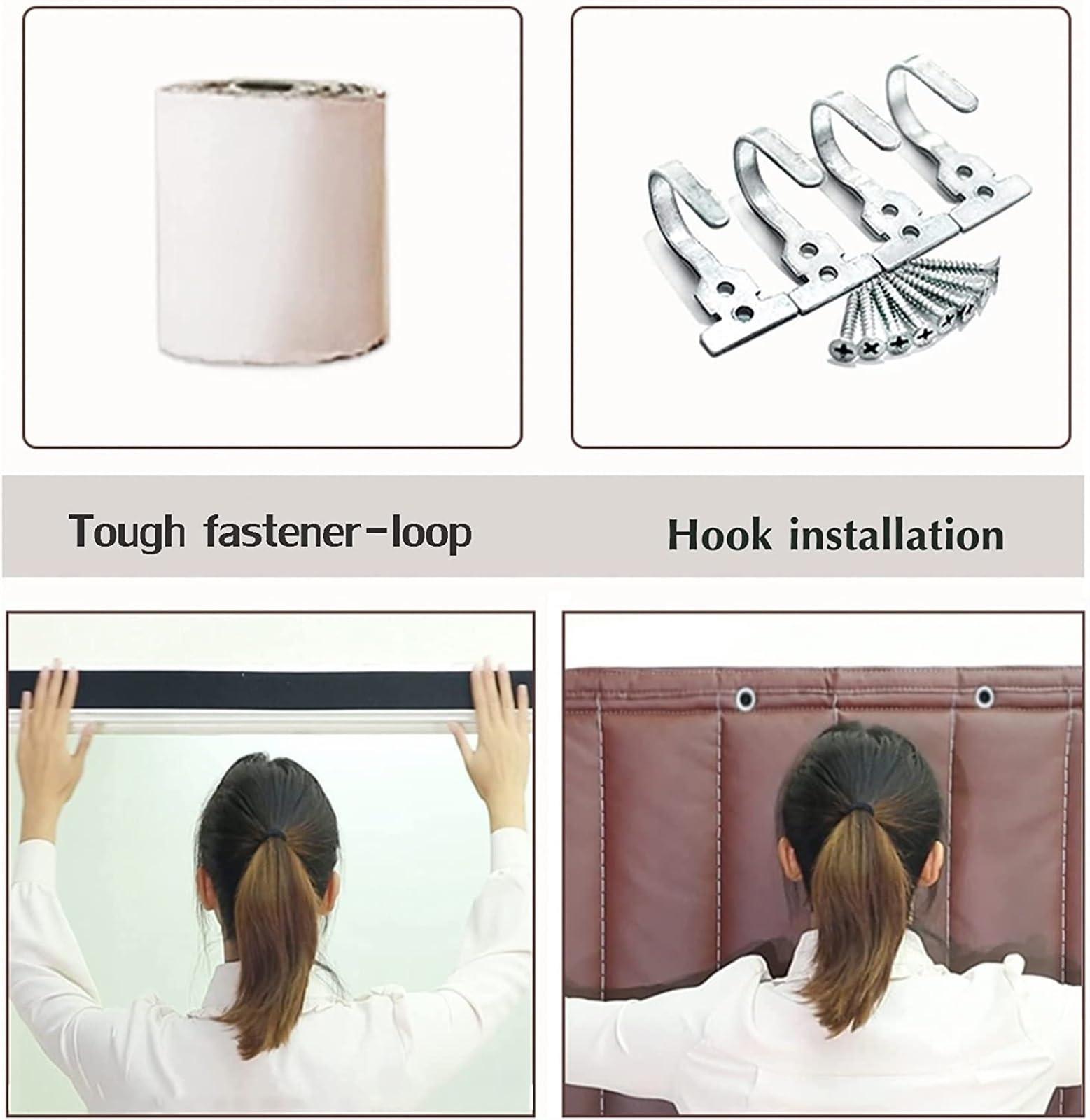 zyhfcfff-sd Heavy Duty thermal insulated Curtains Door Screen Temporary Blinds Blackout Curtain Shade Cold Protection windproof soundproof waterproof Window Treatment Doorway Blanket ( Size : 90x200cm/35.5x79in )