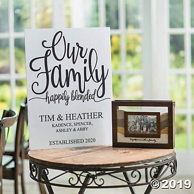 Fun Express Blended Family Sand Ceremony Picture Frame Kit for Wedding - Wood and Glass - Holds 6 x 4 Photo - Unity Wedding Supplies