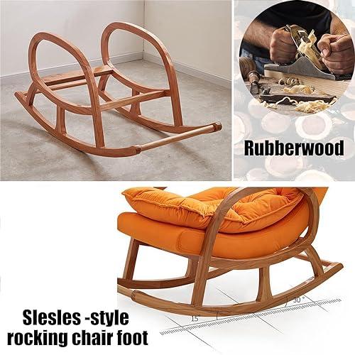 SYUFRE Rocking Chair Nursery Nursing Armchair with Wood Base Baby Glider Rocker Rocking Accent Armchair for Living Room, Bedroom, (Size : Light Gray Fleece Fabric)