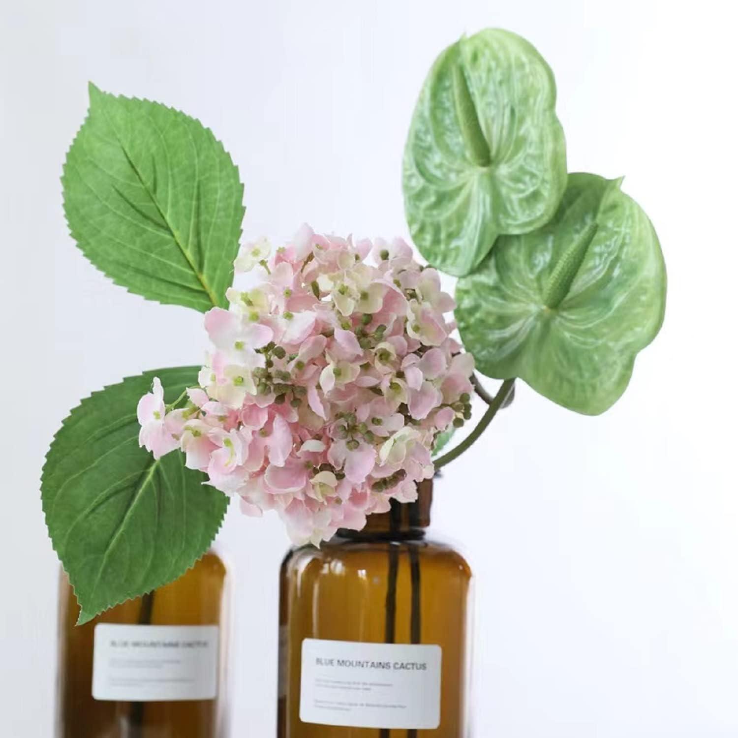 AtHomeYuyue AtHomeYuyue 22\" Artificial Anthurium Lily Flowers 3pcs Green Fake Tropical Flowers for Vase Bouquets Home Office Wedding DecorGreen