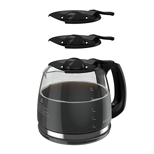 BLACK+DECKER BLACK+DECKER 12-Cup Replacement Carafe, GC3100B, Duralife Glass, Dishwasher-Safe, 2 Extra Lids