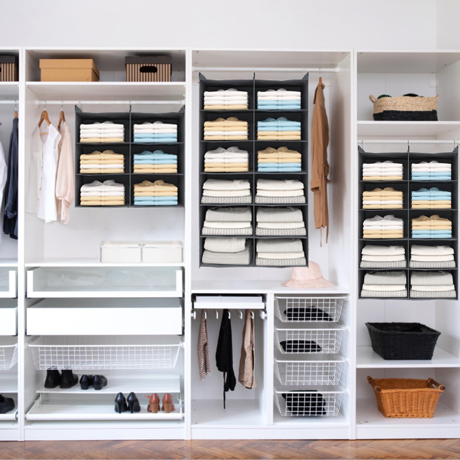 ALLTIDYUP ALLTIDYUP Dual-Row 5 Tier Shelf Hanging Closet Organizers + Dual-Row Transparent 5 Tier Over The Door Organizer
