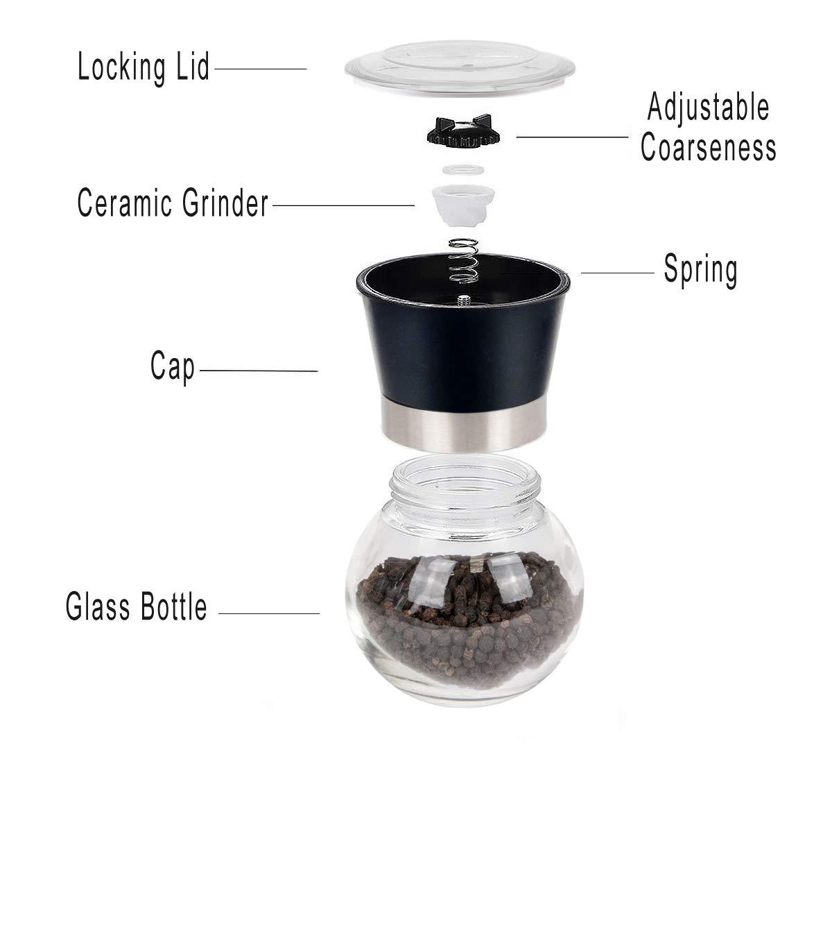 Cuisinox Cuisinox Premium Salt and Pepper Mill and Spice Grinder with Ceramic Mechanism, 4" x 5", Black