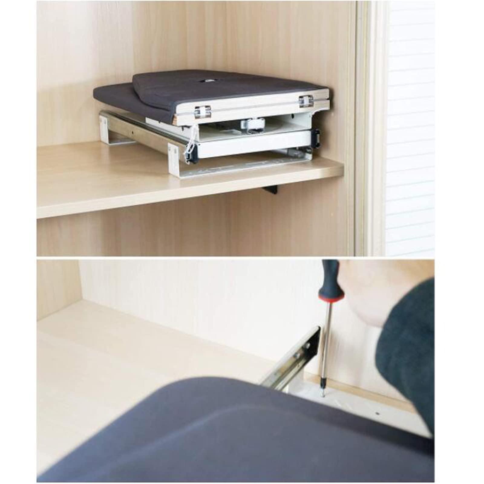 ELUKHT Hiding Ironing Board Foldable Rotated Ironing Board,Retractable Ironing Board,Closet Pull-Out Stow Away in The Cabinet,Easy to Install Foldable Ironing Station(Color:Dark Gray) (Dark Gray)