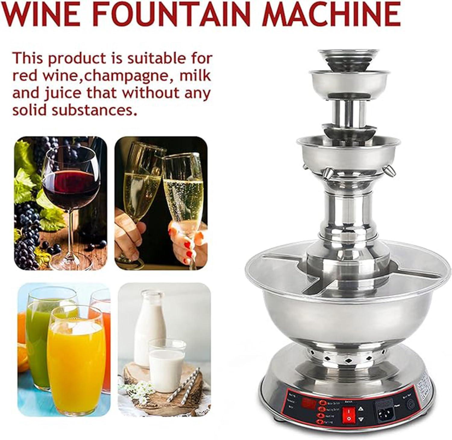Generic Generic Party Beverage Fountain,Wine Fountain Machine, 3-Tier Party Drink Dispenser, Adjustment Juice and Wine Fountain,for Wedding Bar Christmas Home Decor,110V