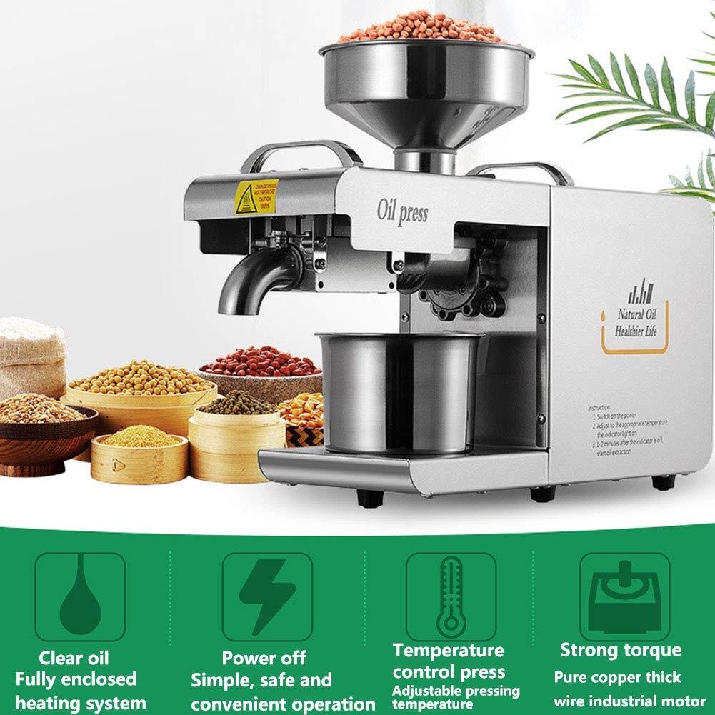 GagalU 635W Commercial Oil Press Machine Hot/Cold Oil Press Extractor Automatic Constant Thermostat with 0 -300 Stainless Steel Oil Press Expeller for Olive Coconut Canola Sesame Peanut Grinder