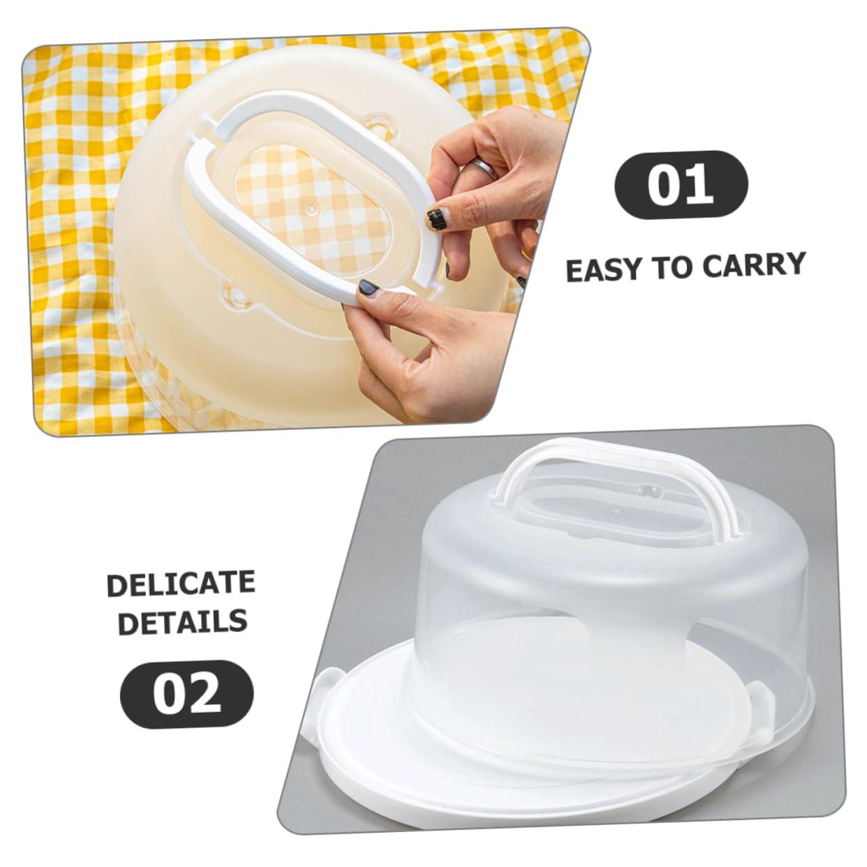 KITANDOVE KITANDOVE Handheld Cake Carrier Box 10 inch Birthday Cake Storage Box Reusable Cake Box
