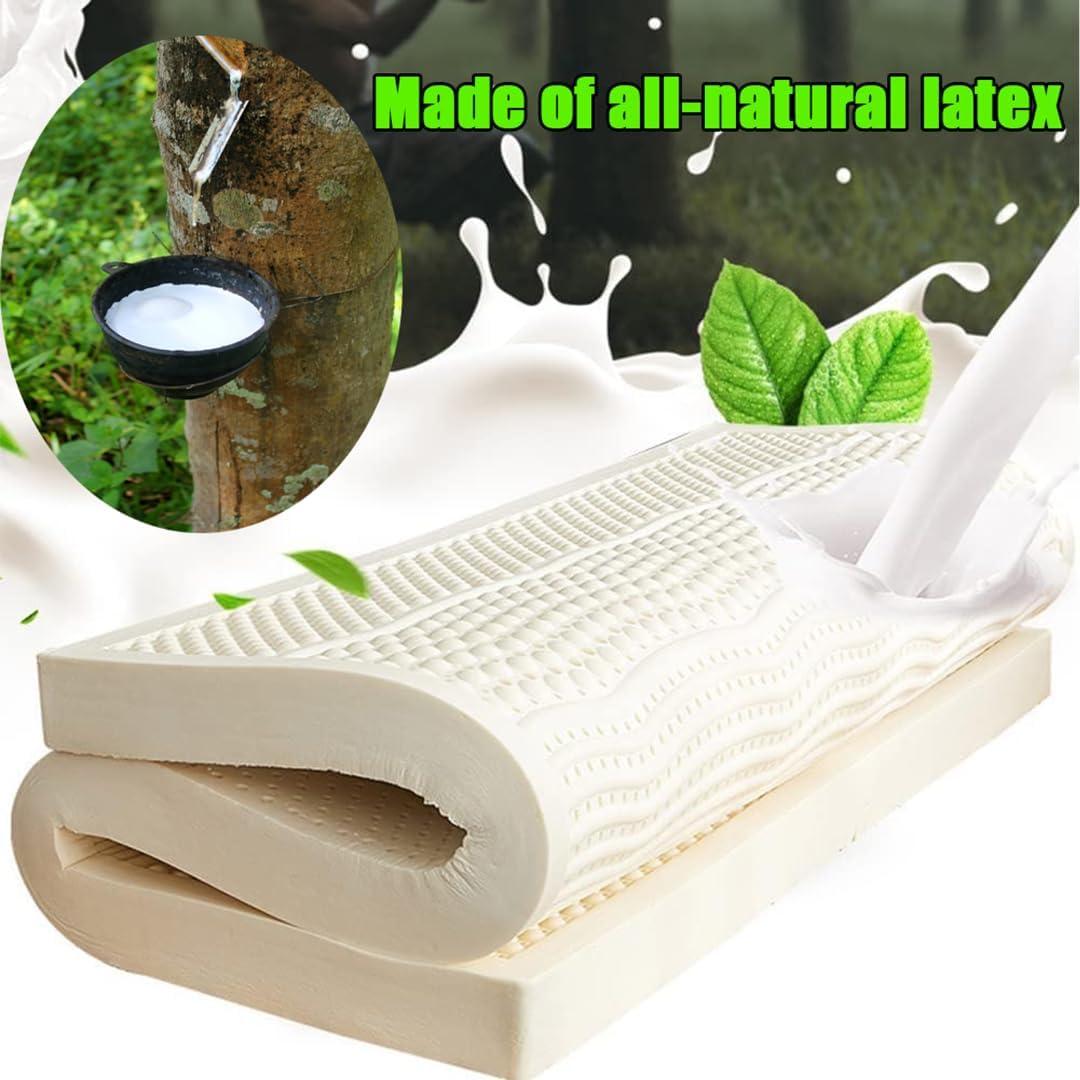 Generic 100% Natural Latex Mattresses,Mattress Topper,Natural Rubber Pure Mattress10cm Thickened Home Dormitory Cushion Mat,4X61inX75in
