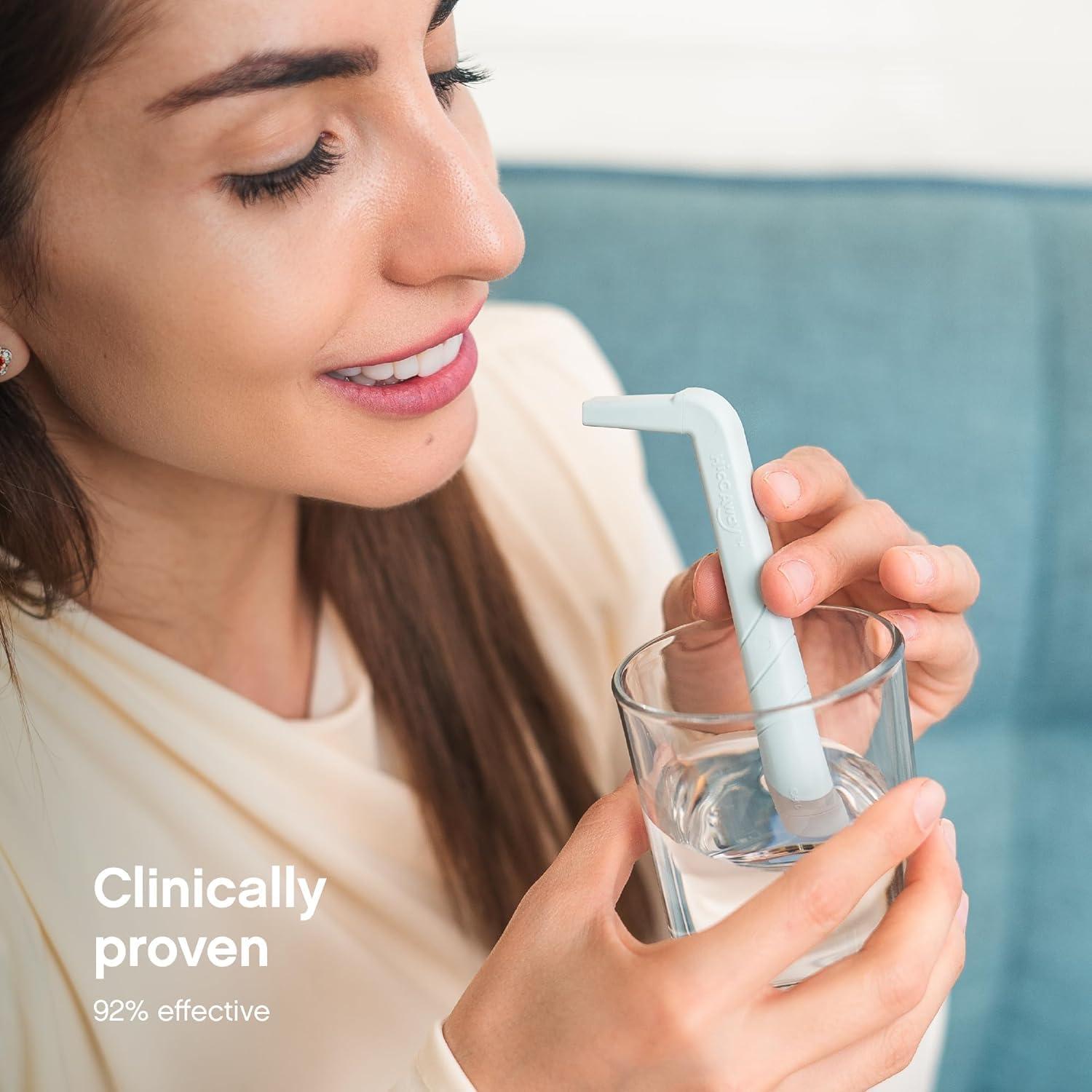 HICCAWAY HiccAway Hiccup Straw - Stops Hiccups Naturally & Fast - As Seen On Shark Tank - Clinically Proven Relief for All Ages, Children & Adults - Safe, Lightweight, & Reusable (HiccAway Pink) 1 Pack