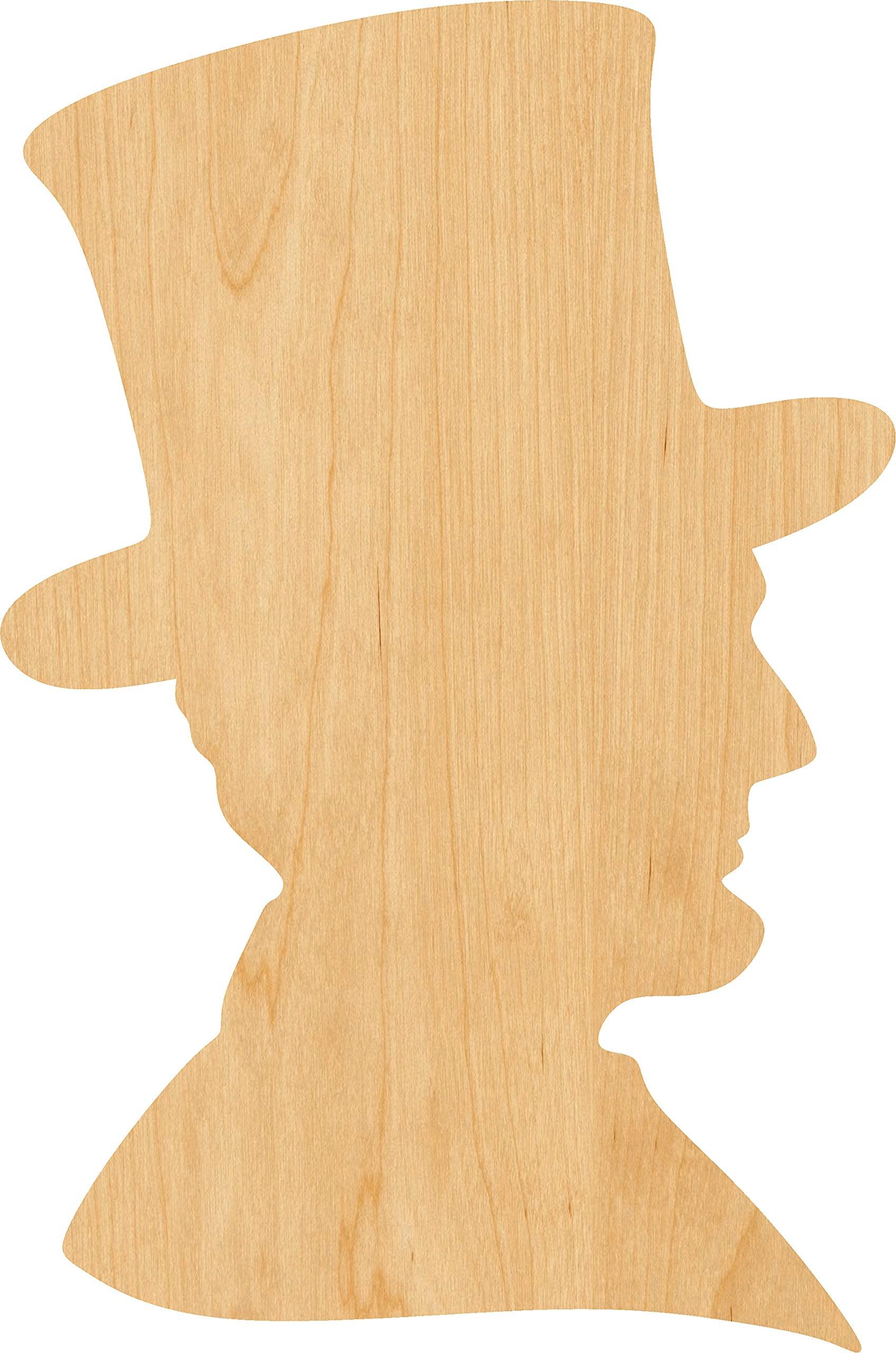 Generic Abraham Lincoln Laser Cut Out Wood Shape Craft Supply - Woodcraft Cutout (6\", 1/4\" Thickness)