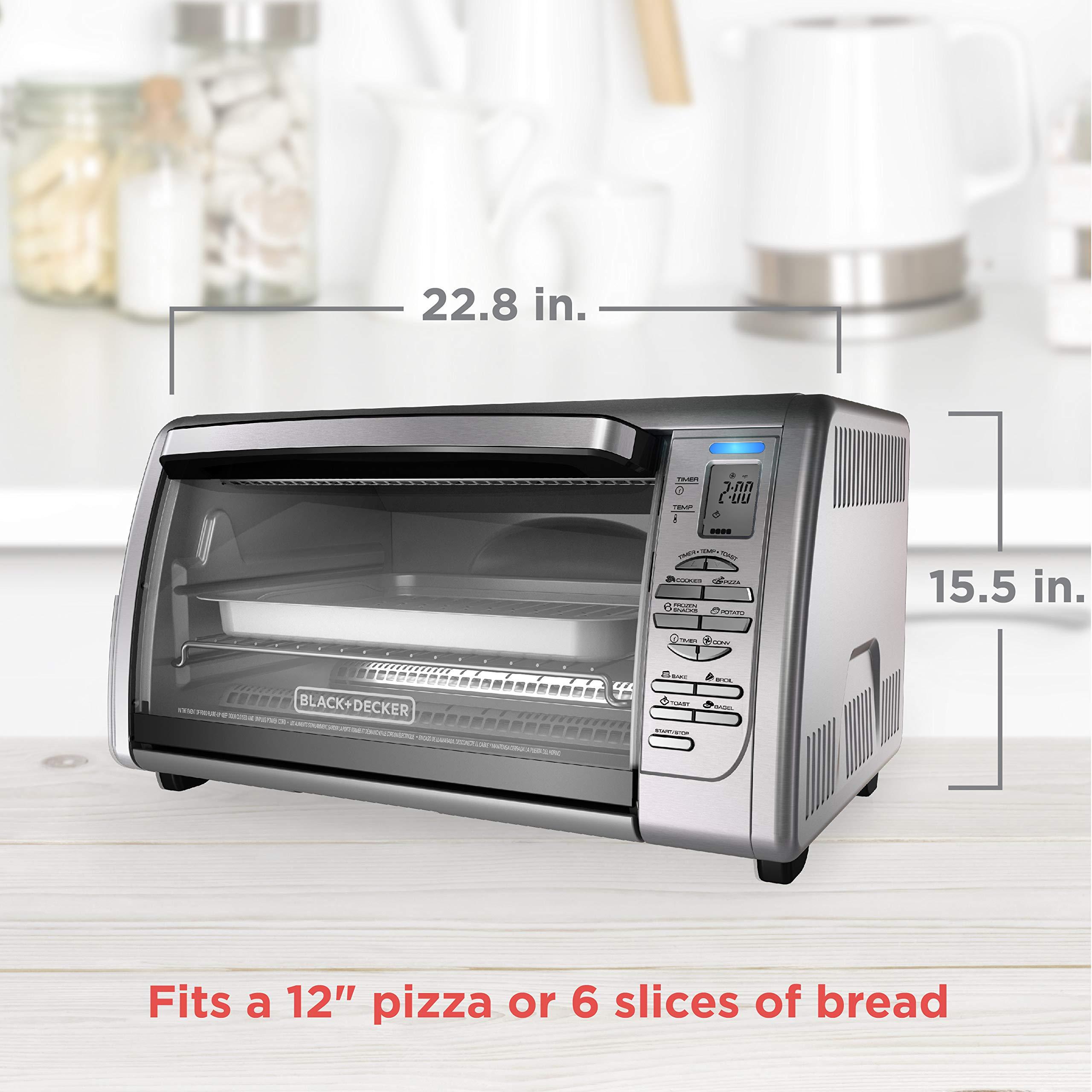 BLACK+DECKER Black+Decker Countertop Convection Toaster Oven, 8 One-touch Cooking Functions, Stainless Steel
