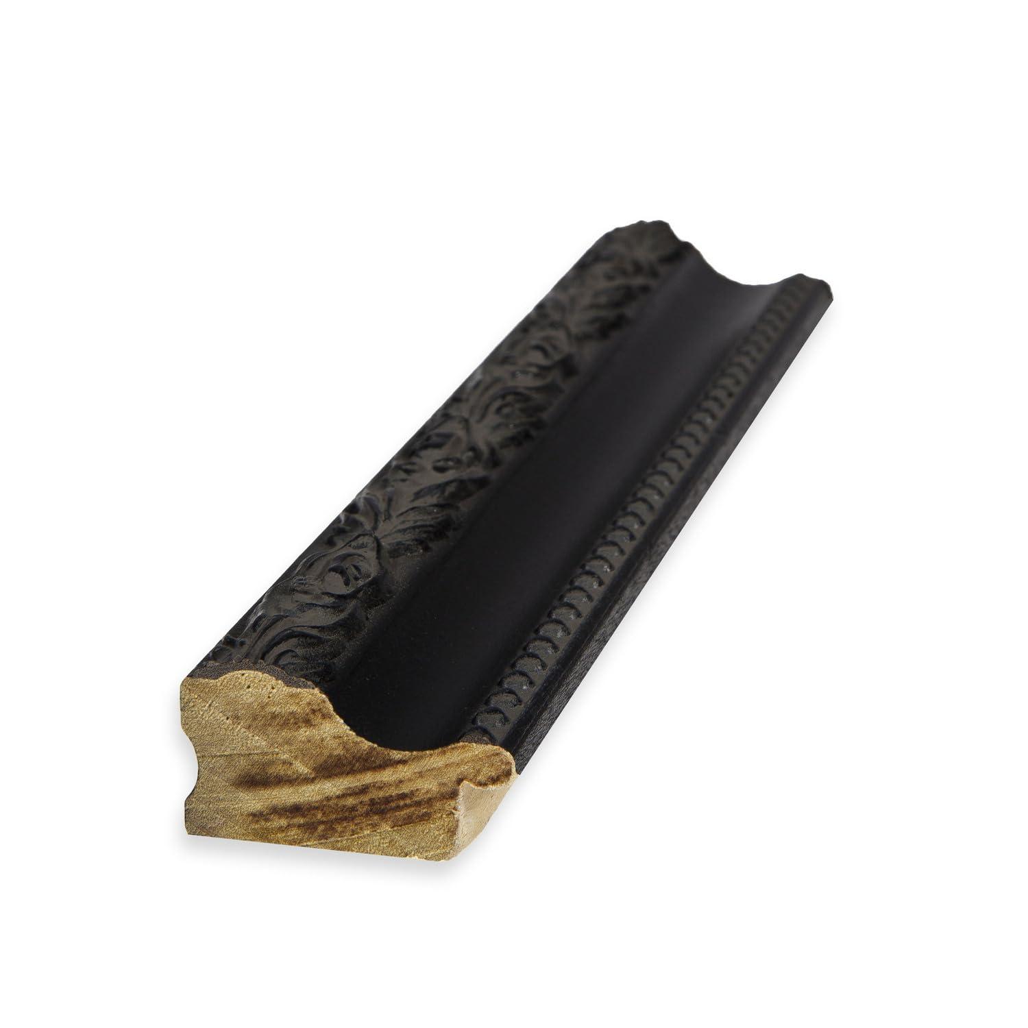 ArtToFrames ArtToFrames 8x20 Frame, Wood Picture Frame 8 x 20 Inch Poster Frame | Black Engraved Edges | Custom Poster Frame with Regular Glass & Backing | Elegant Decor for Photos Diplomas Art or Puzzles