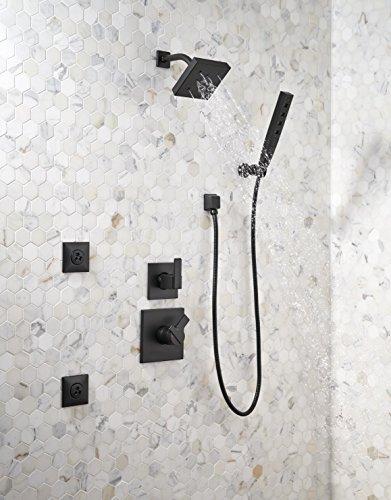 DELTA FAUCET Delta Faucet 5-Spray Touch-Clean H2Okinetic Wall-Mount Hand Held Shower with Hose, Matte Black 55140-BL