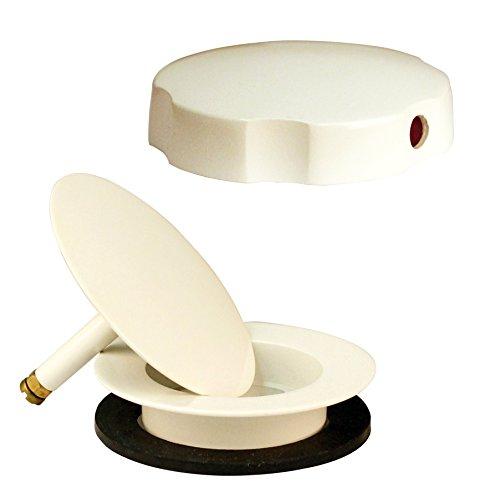 Westbrass Westbrass D50P27-65 27" Cable Drive Bath Drain Trim Kit with Rotary Overflow Cover Knob, Pop-Up Stopper and SCH. 40 PVC Fittings, Powder Coat Bisquit