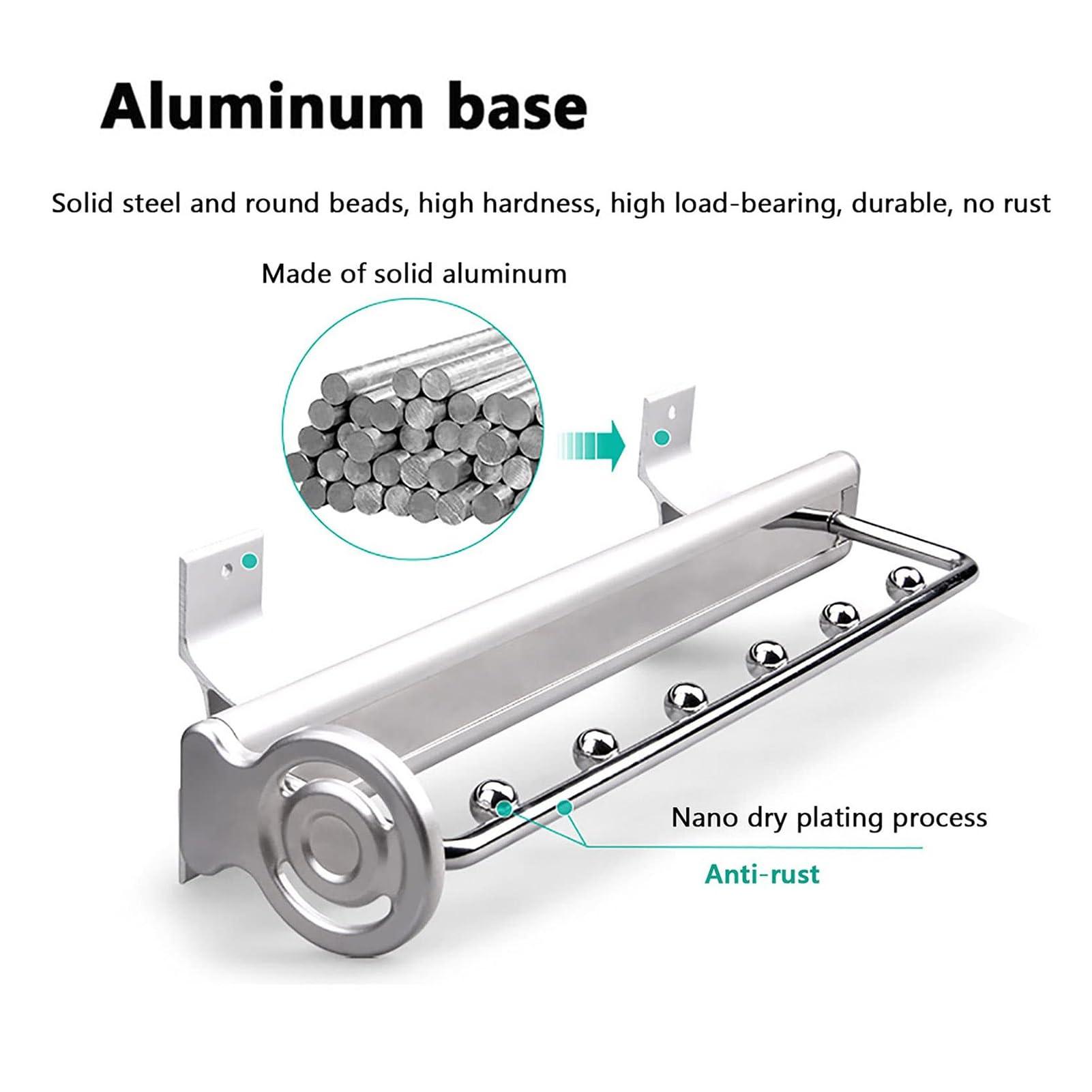 CIRONI Extendable Clothes Rail - Sliding Wardrobe Closet Rod, Pull Out Clothes Hanger Wardrobe Rail, Rail Aluminum Alloy Coat Hanger, for Wardrobe Push-Pull Hangers, 30KG Heavy Load (Size : 39.8cm)