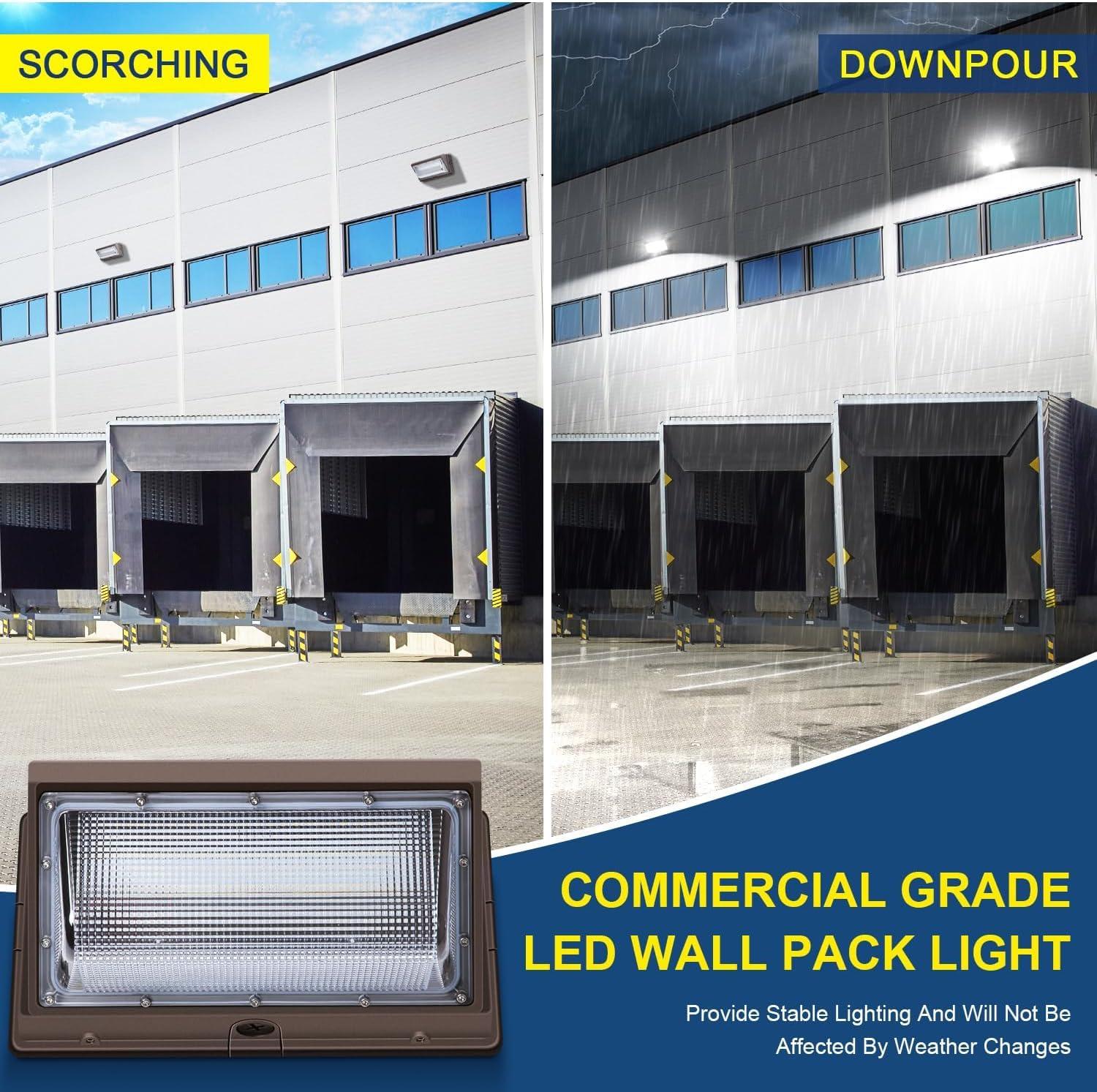 LEDMO LEDMO 120W LED Wall Pack Light 15840LM 840W HPS/HID Equivalent 5000K LED Security Flood Commercial and Industrial Outdoor LED Wall Lights for Parking Lots|Warehouses|Factories|House
