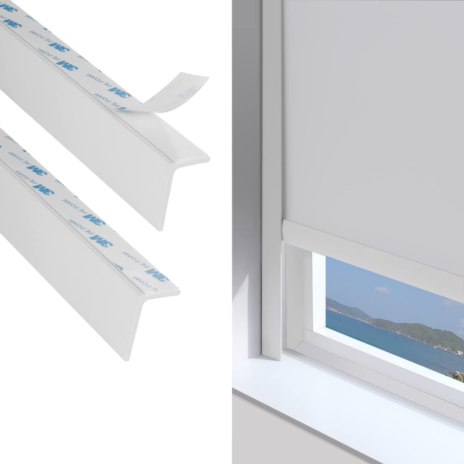 ZSTARR ZSTARR Blackout Light Blockers Side Tracks Custom PVC Light Blockers for Window Shades and Blinds Side Tracks for Blackout Shades Light Blocking Strips for Bedroom 2pcs