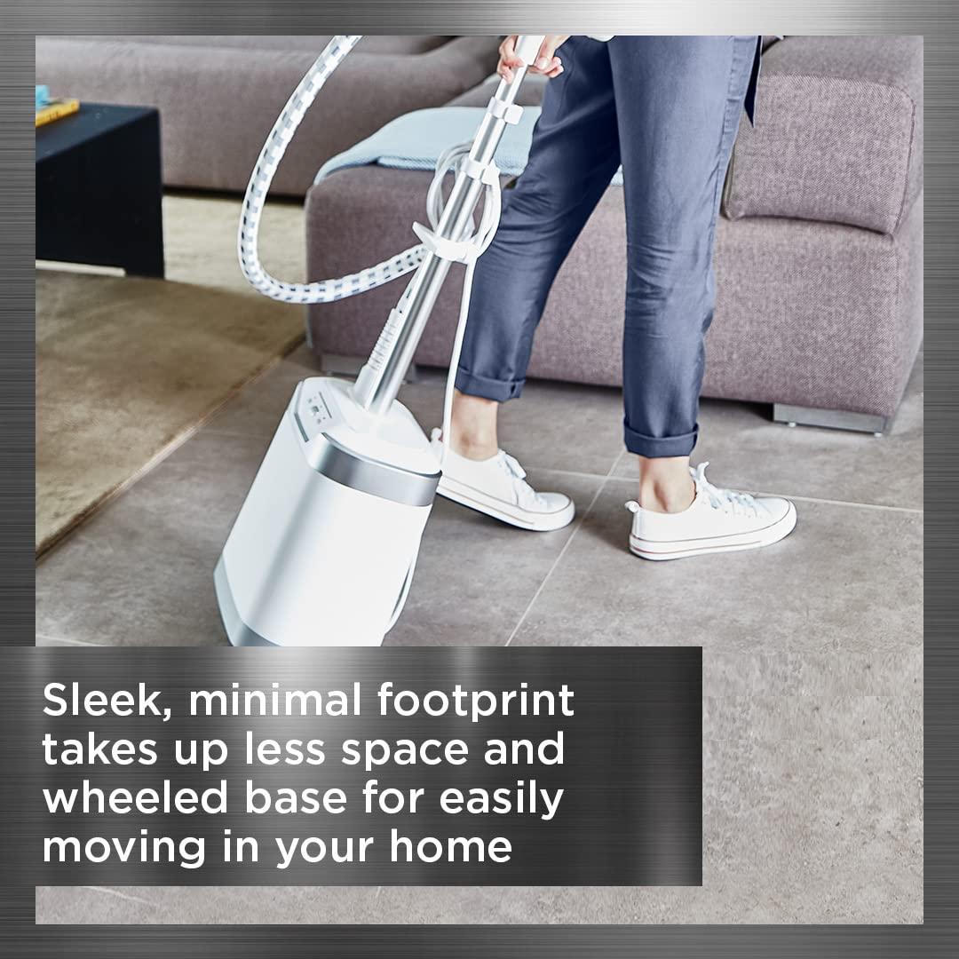 Rowenta Rowenta, Steamer for Clothes, Professional Full Size Steamer with Screen, 65 Inches, 1.3 Liter Capacity, 1700 Watts, Ironing, Clothes Steamer, White Garment Steamer, IS8440