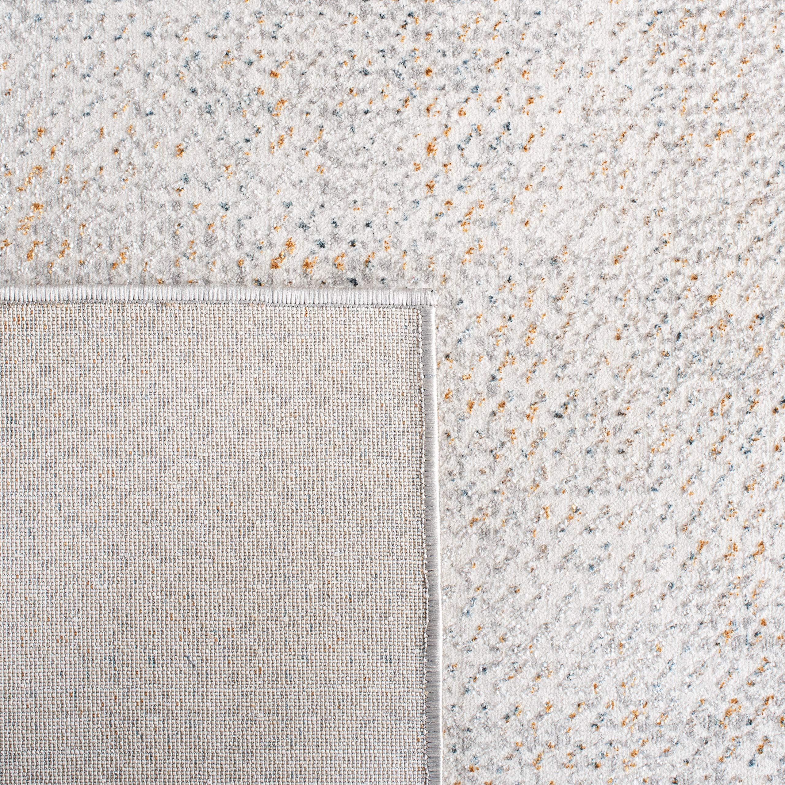 Safavieh SAFAVIEH Sonoma Collection Area Rug - 6'7" Square, Grey & Ivory, Modern Abstract Distressed Design, Non-Shedding & Easy Care, Ideal for High Traffic Areas in Living Room, Bedroom (SON370F)