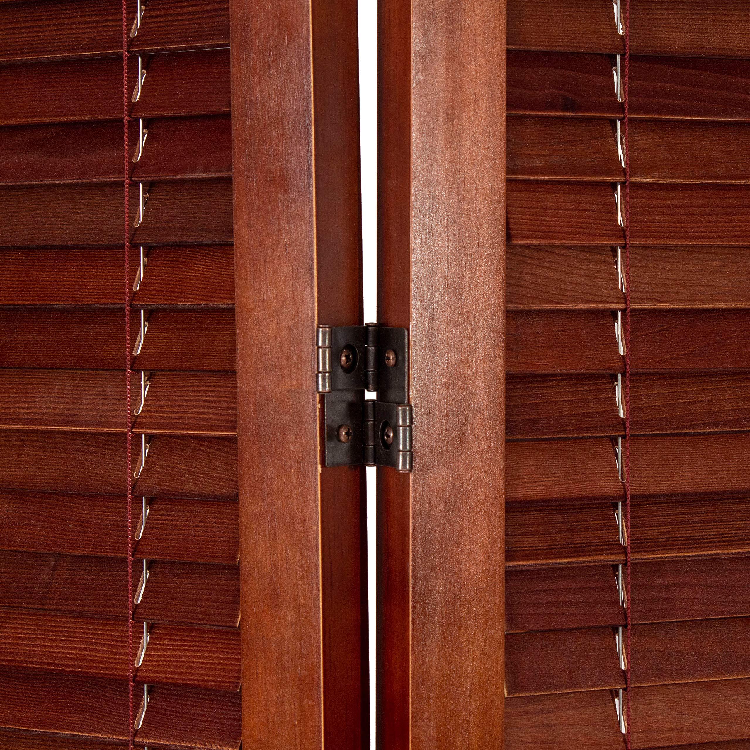 Red Lantern Red Lantern 6 ft. Tall Adjustable Shutter Room Divider Walnut 3 Panel
