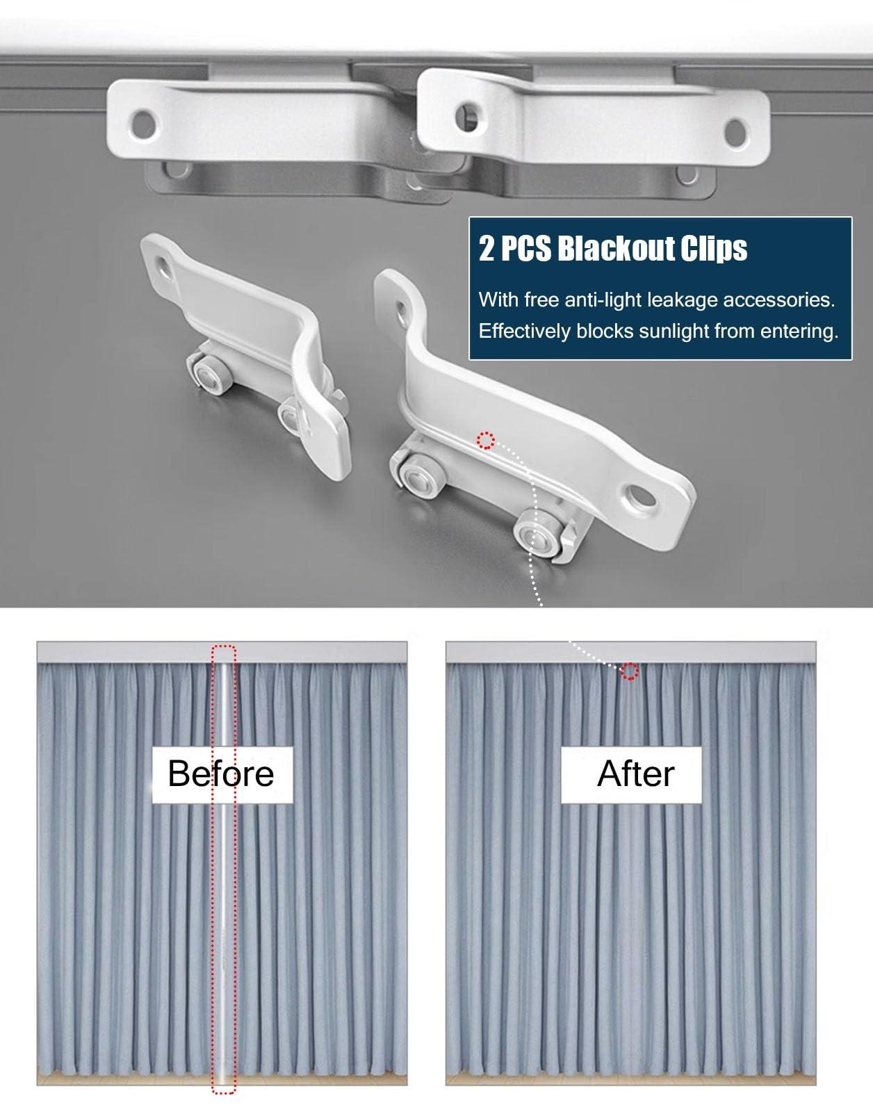LSMKKA Track for Curtains on Ceiling, Bedroom Office Hospital Curtain Tracking System Ceiling Mount Drapes Rod/ Bars/ Double Rail 16 63 102 118 252 440 600 Inches Metal Room Dividers White ( Color : White ,