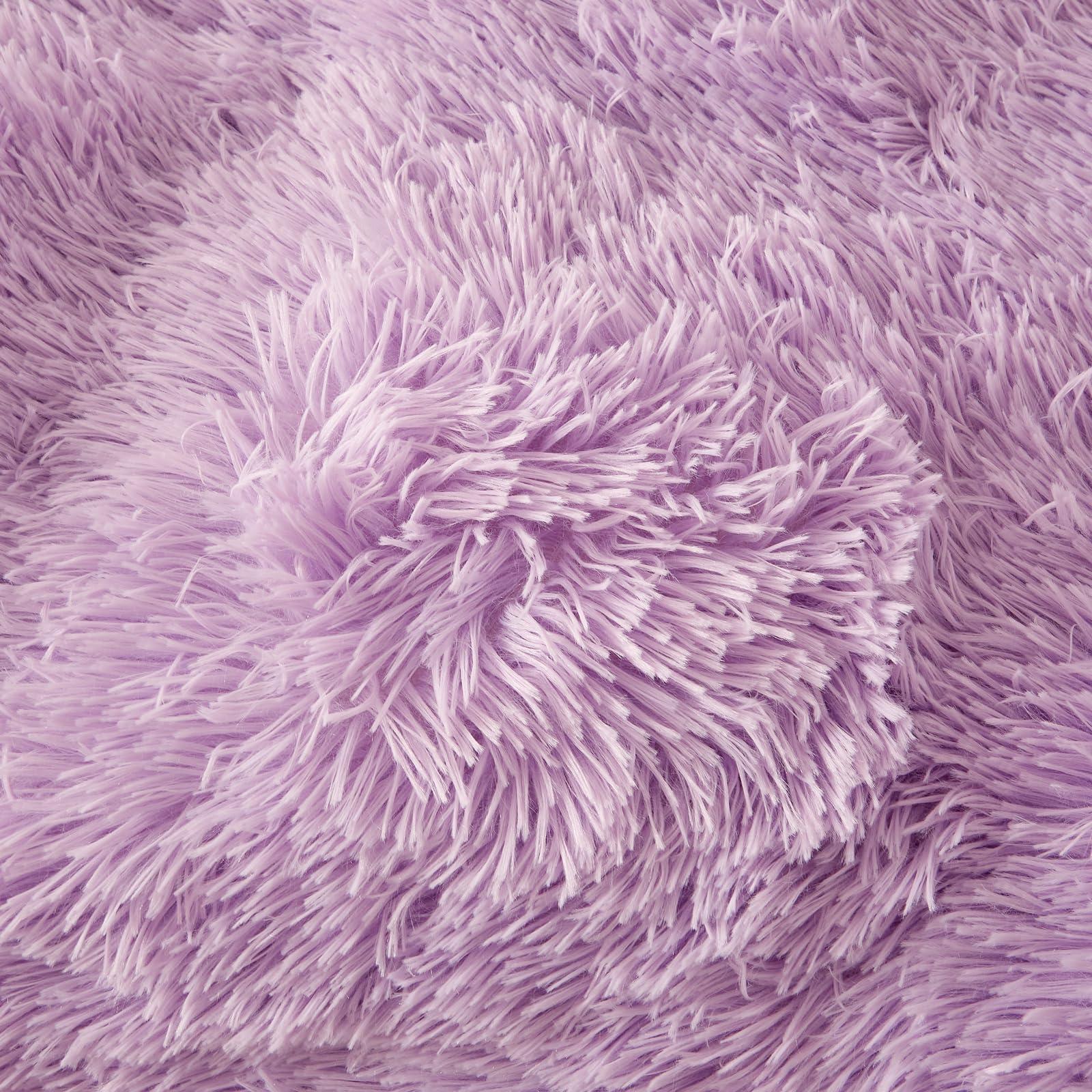 FOPPA FOPPA Lilac Comforter Cover Set King - Ultra Soft Fluffy Bedding Sets 3 Pieces (1 Duvet Cover + 2 Pillow Cases) Pink Bed Set