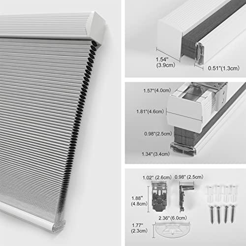 HOTSOON Blackout Cellular Shades Cordless HOTSOON Pull Down Honeycomb Blinds for Window, Home, White, 63" W x 48" H