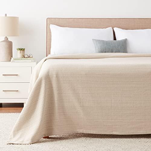 Tommy Bahama Tommy Bahama - King Blanket, Soft Cotton Bedding, Medium Weight & All Season Home Decor (Bamboo Woven Natural Brown, King)