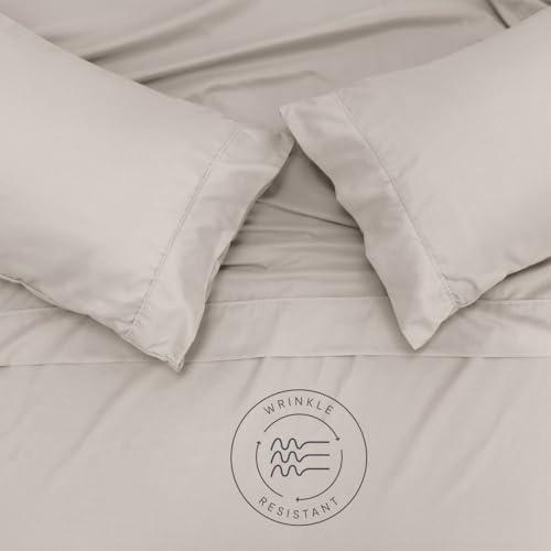 Jennifer Adams Jennifer Adams Eternal Sheet Set, 4-Piece Microfiber Sheets & Pillowcases - Ultra-Soft, Breathable and Wrinkle-Resistant (Linen, Queen)