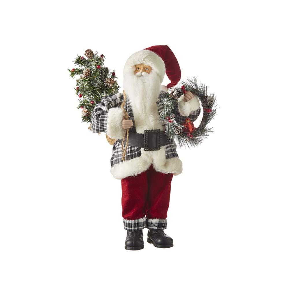 RAZ Imports RAZ Imports 2021 Christmas Time in The Village 22.5" Santa Holding Tree and Wreath Figurine