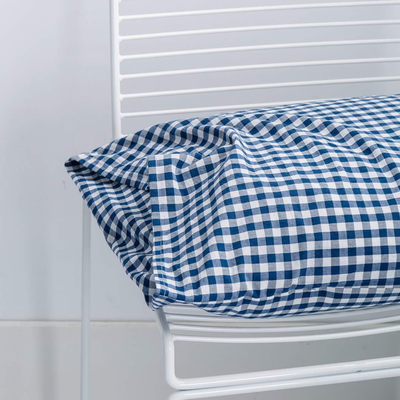 SUSYBAO SUSYBAO Royal Blue Gingham Duvet Cover King 100% Washed Cotton Blue Plaid Duvet Cover 3 Pcs Set 1 Vintage Grid Checkered Duvet Cover with Zipper Ties 2 Pillowcases Blue White Gingham Bedding Set