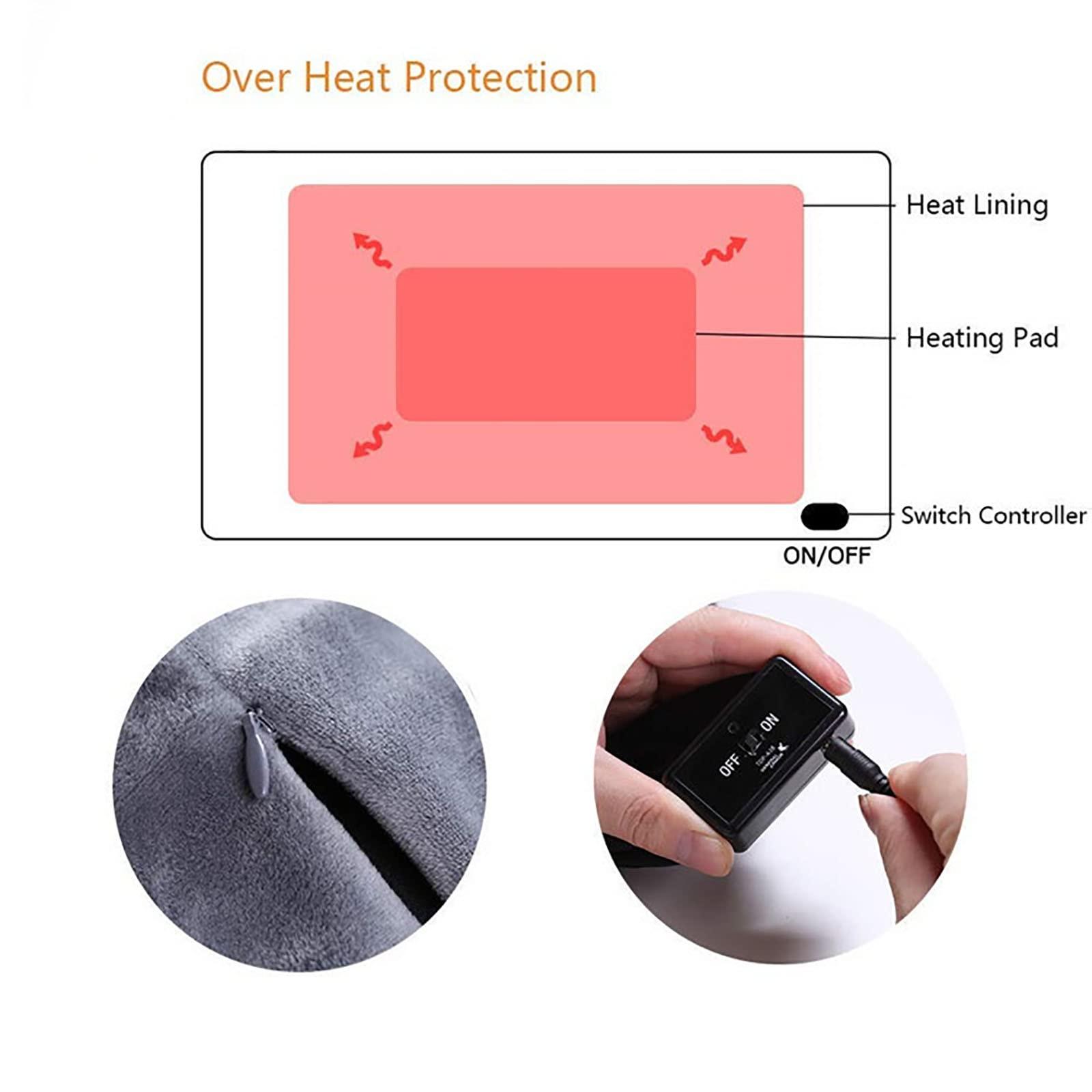 EKAYG Electric Heating Shawl,Constant Temperature Heating Heated Blanket USB Charging Port for Offices Cars Travel Easy to Use (Brown)